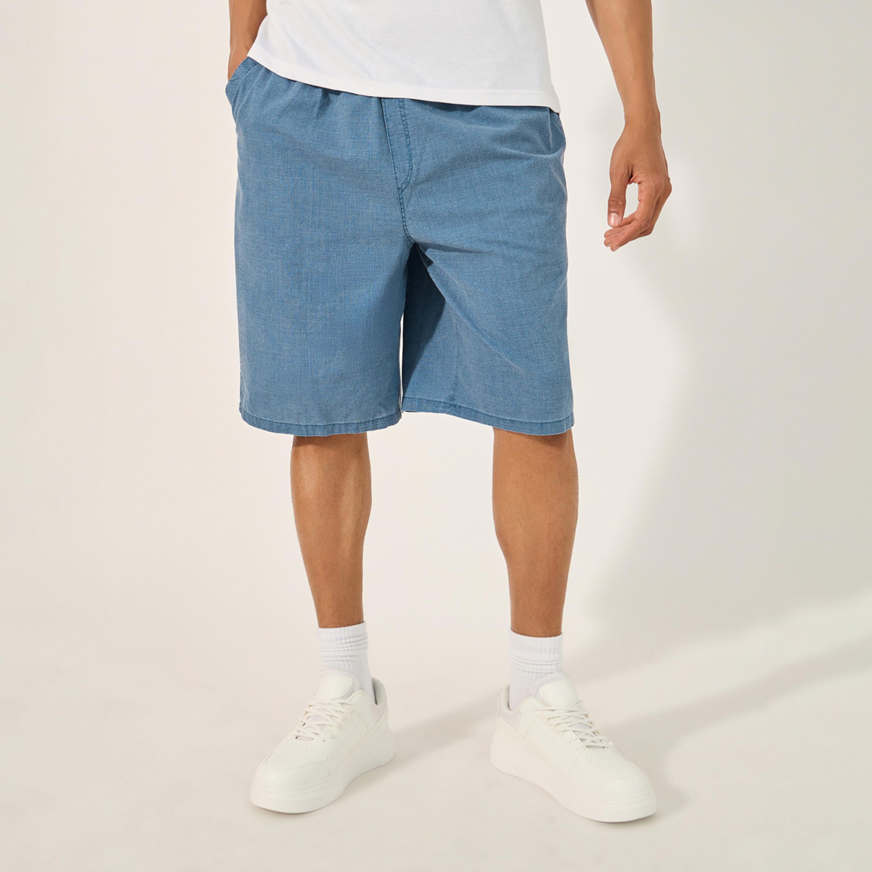 Styli Mid Rise Stretch Loose Fit Woven Shorts-men-clothing-bottoms-shorts-image-1