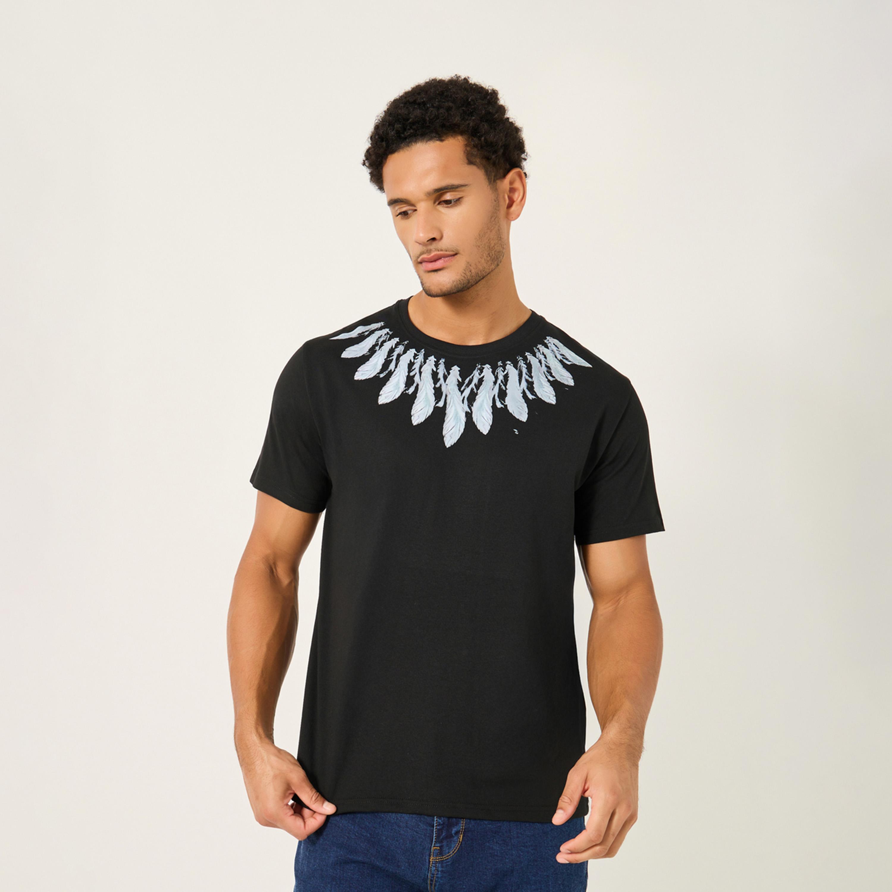 ستايلي - تي شيرت كبير الحجم بياقة دائرية وطبعة-men-clothing-tshirtsandpolos-tshirts-image-1