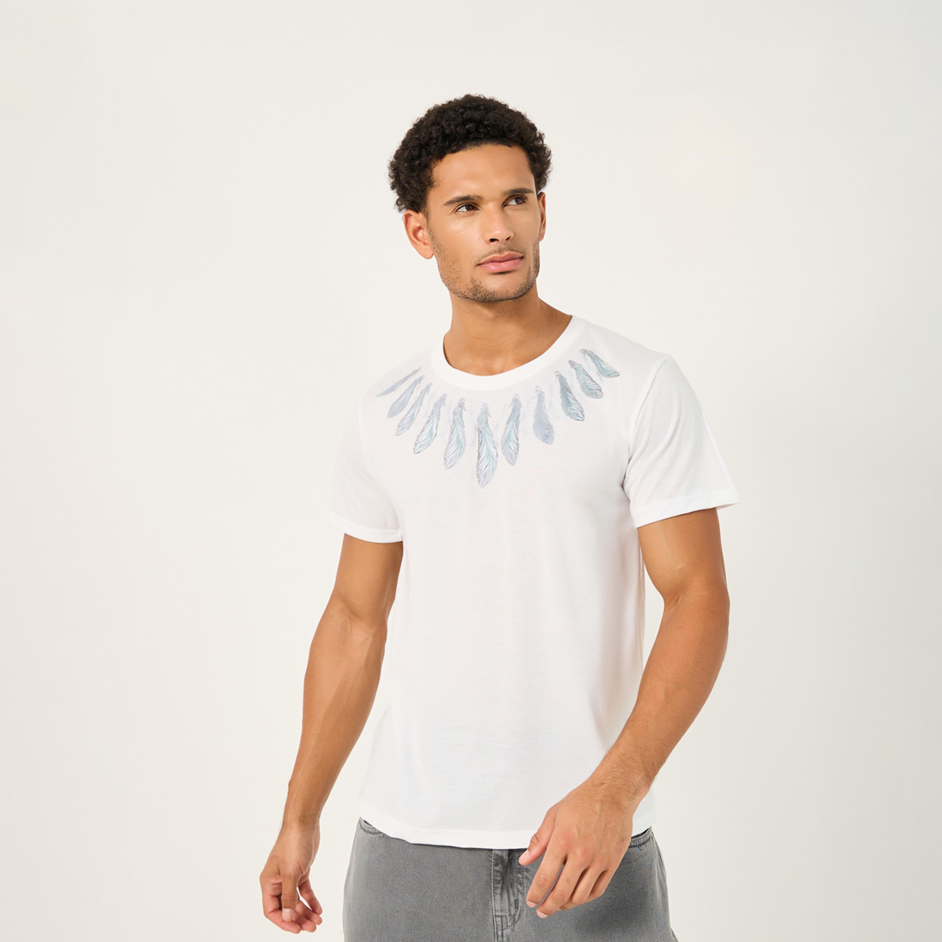 ستايلي - تي شيرت كبير الحجم بياقة دائرية وطبعة-men-clothing-tshirtsandpolos-tshirts-image-1