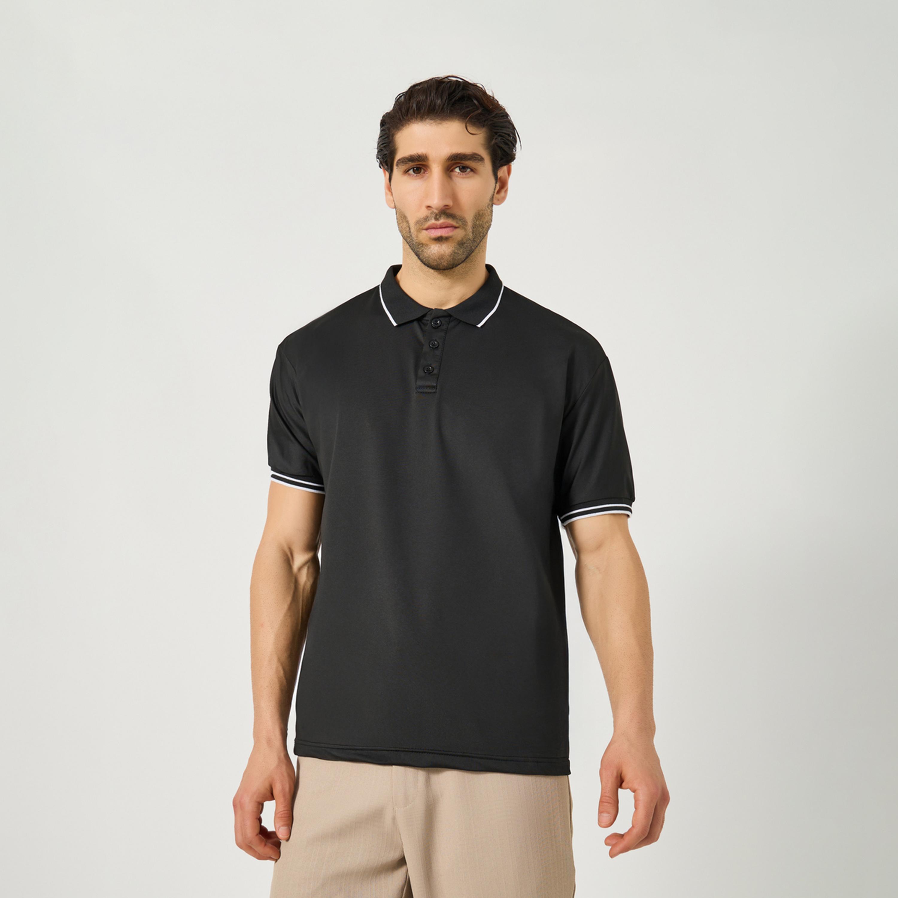 ستايلي - تي شيرت بولو مطاطي بقصّة عادية-men-clothing-tshirtsandpolos-polos-image-2