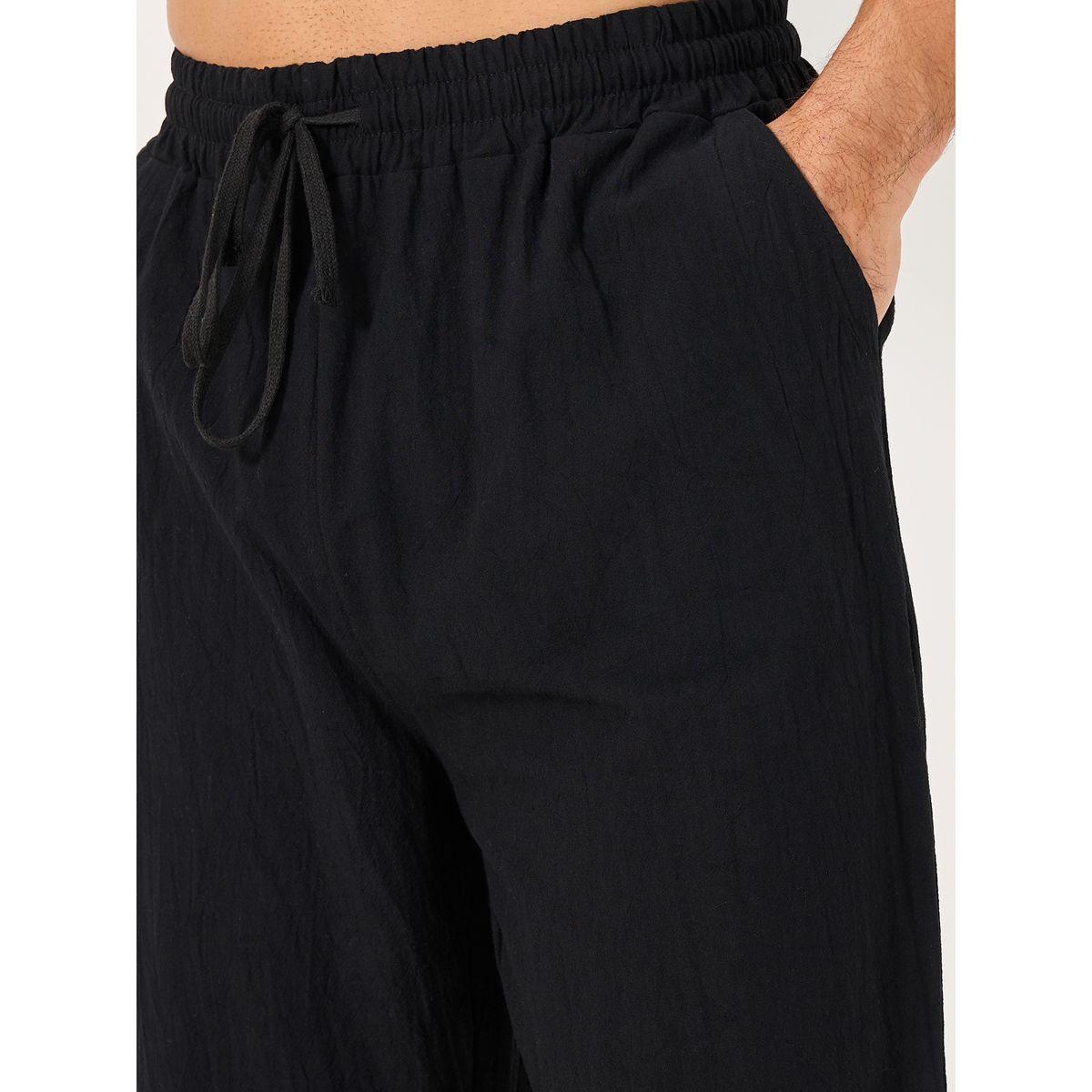 بنطال منسوج بقصة مريحة ورباط خصر-men-clothing-bottoms-trousersandchinos-trousers-image-3