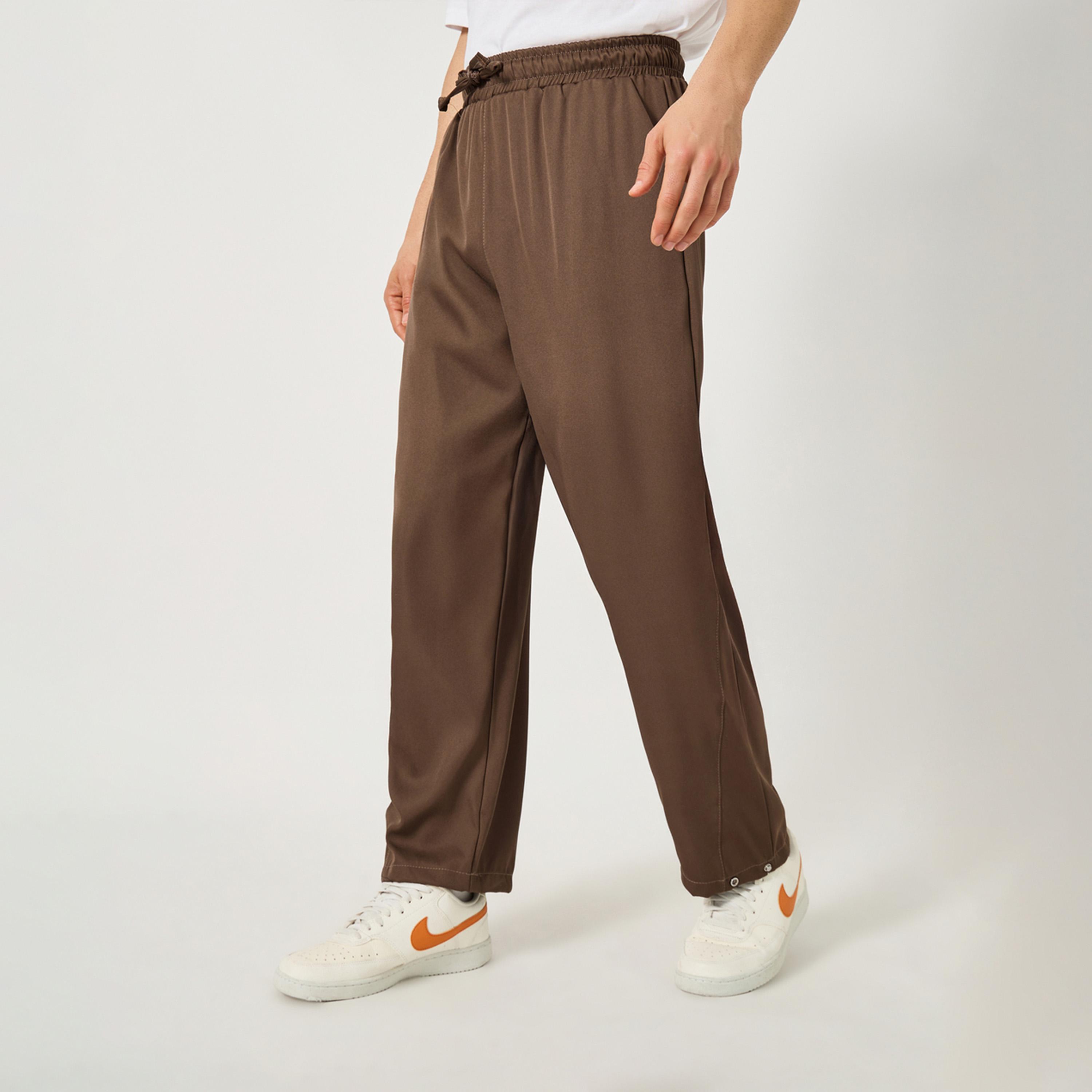 Styli Solid Loose Fit Mid Rise Pants with Drawstring-men-clothing-bottoms-trousersandchinos-trousers-image-1