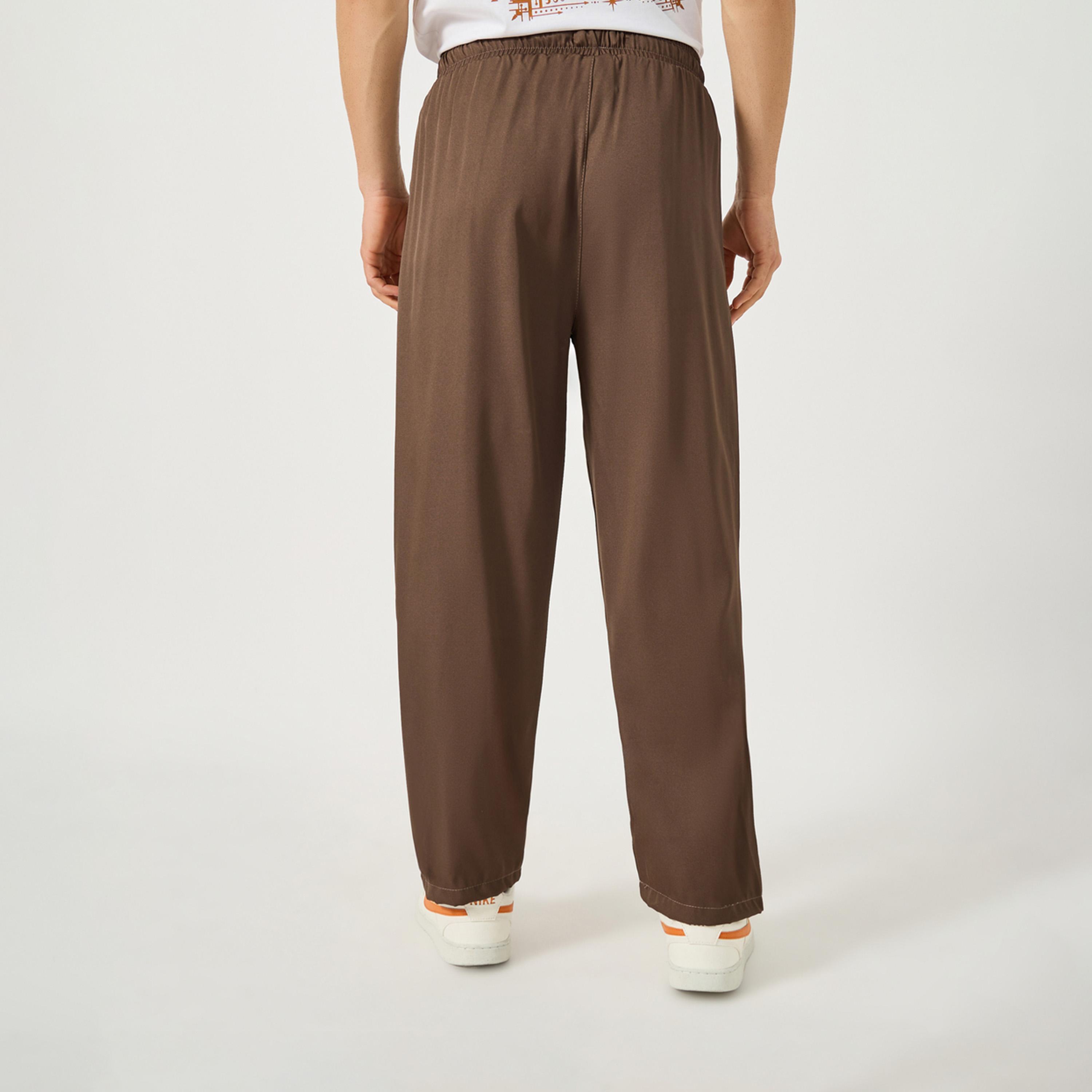 Styli Solid Loose Fit Mid Rise Pants with Drawstring-men-clothing-bottoms-trousersandchinos-trousers-image-6