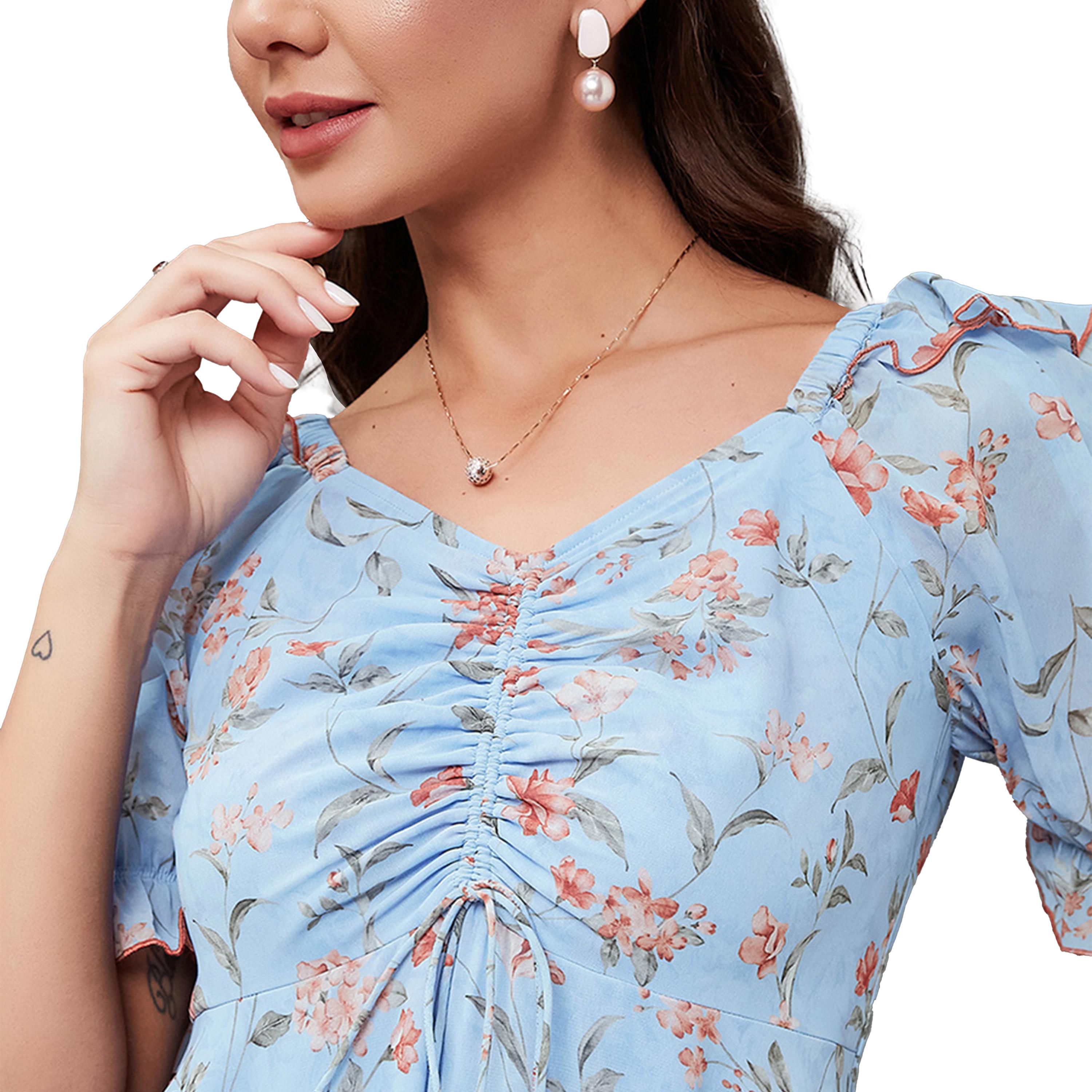 Styli All-Over Printed Ruched Detail A-Line Maxi Dress-women-clothing-dresses-image-5