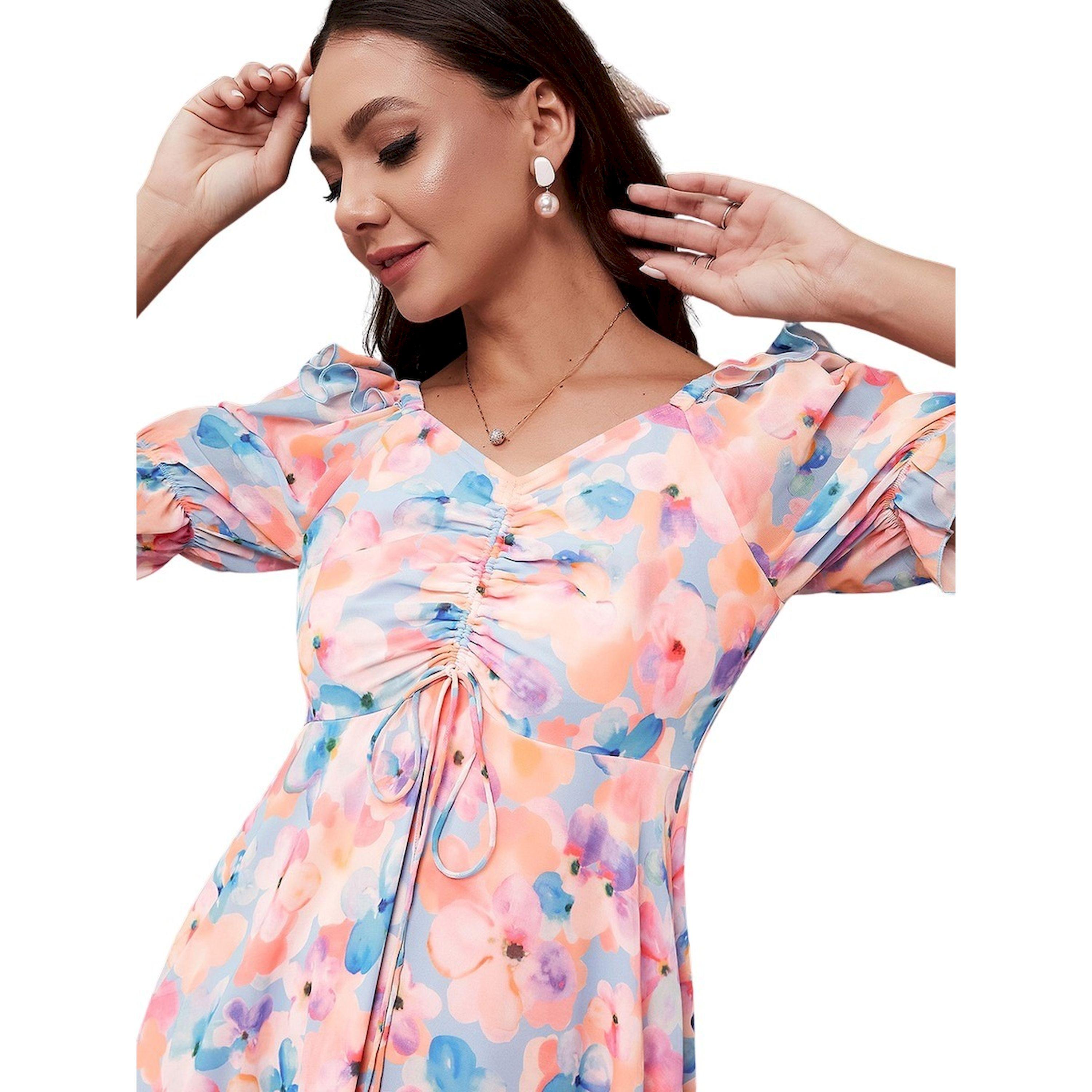 Styli Floral Printed Ruched A-Line Maxi Dress-women-clothing-dresses-image-5