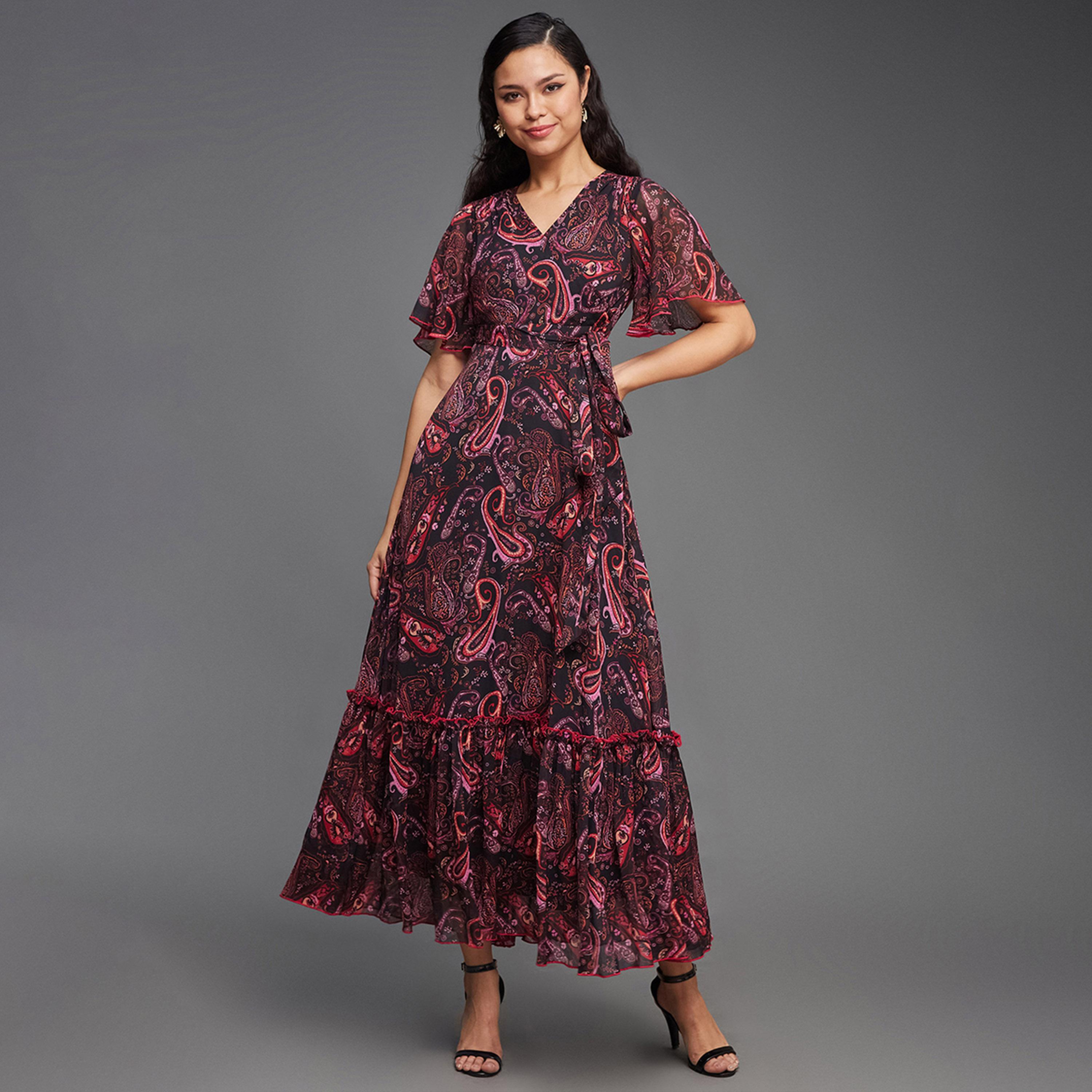 Styli Paisley Printed Wrap Look A-Line Maxi Dress-women-clothing-dresses-image-2