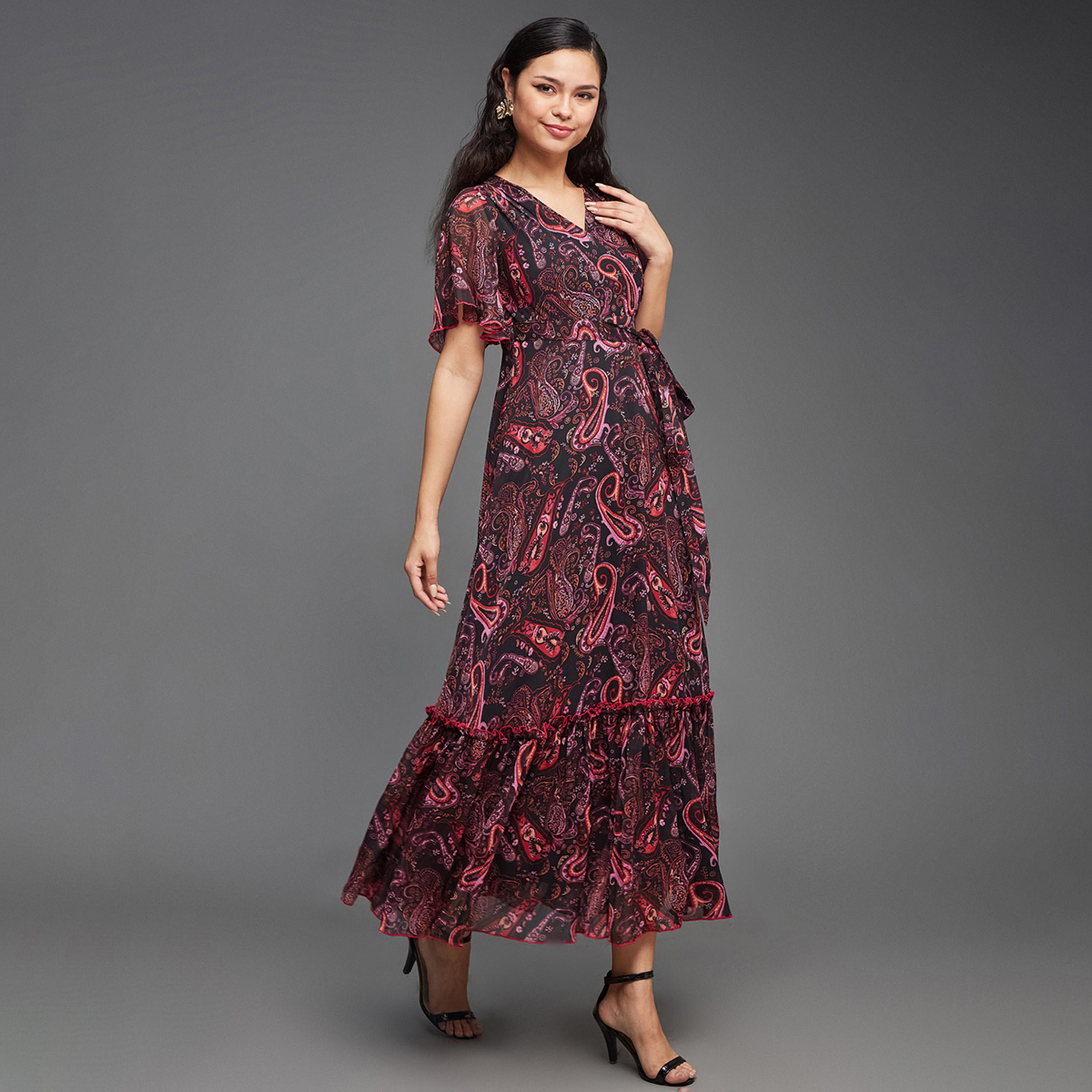 Styli Paisley Printed Wrap Look A-Line Maxi Dress-women-clothing-dresses-image-4