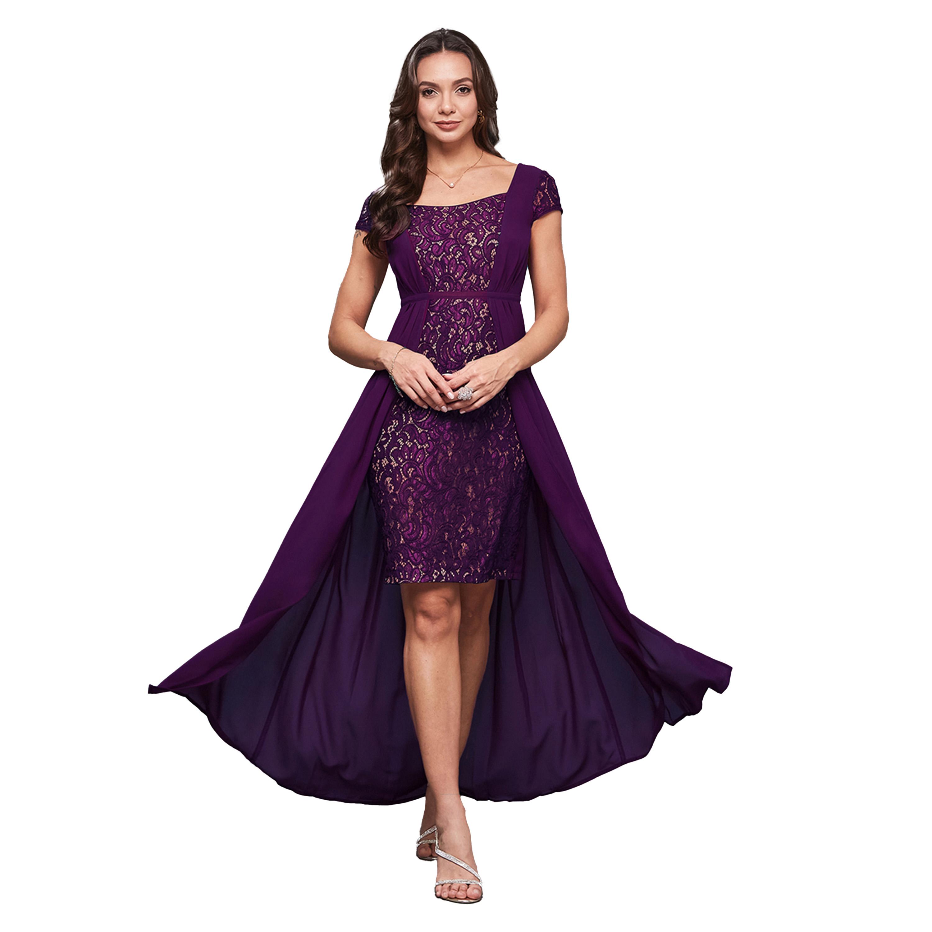 ستايلي - فستان ماكسي بطبقات من الدانتيل-women-clothing-dresses-image-1
