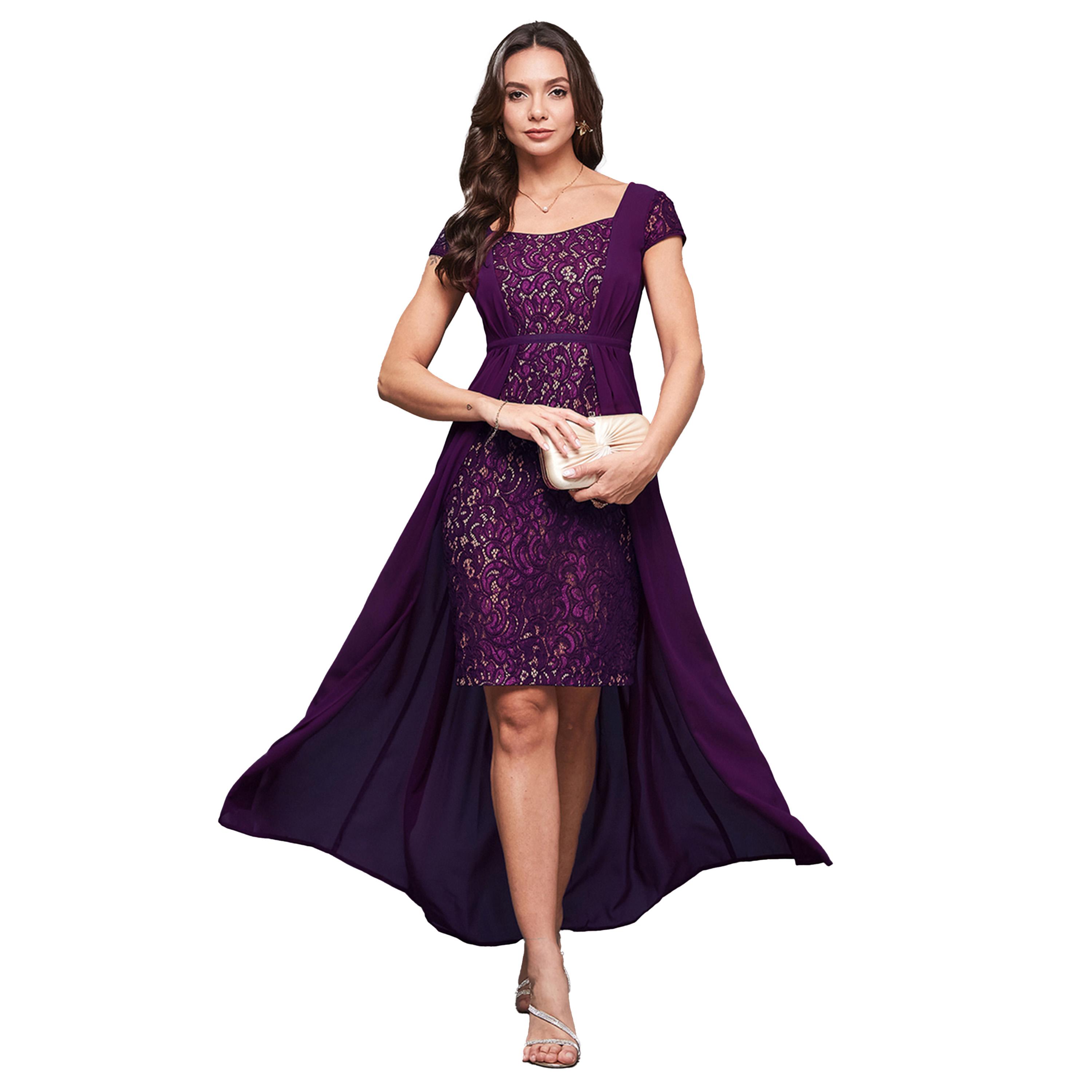 ستايلي - فستان ماكسي بطبقات من الدانتيل-women-clothing-dresses-image-4