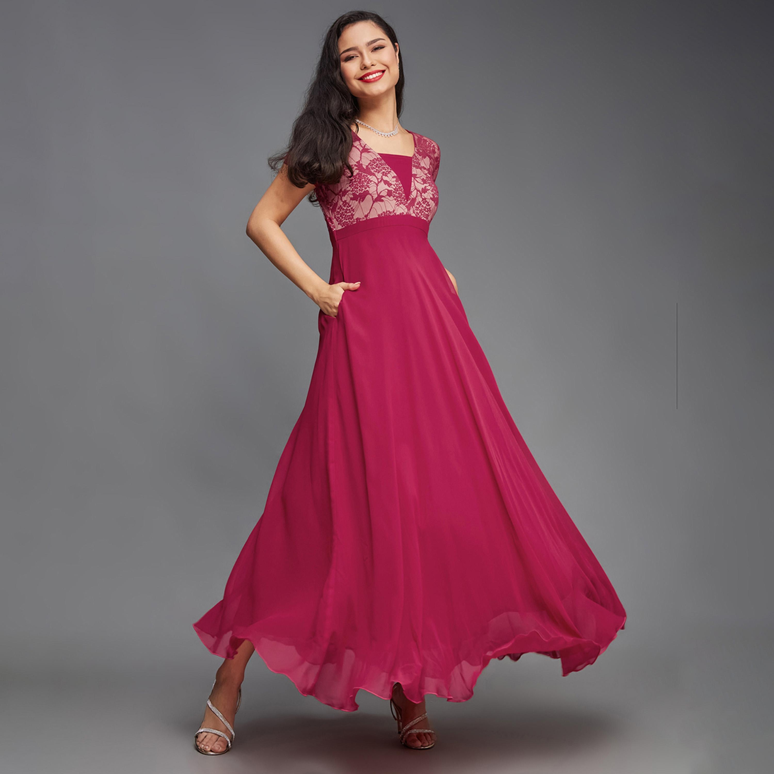 Styli Lace Insert Square Neck A-Line Maxi Dress-women-clothing-dresses-image-1