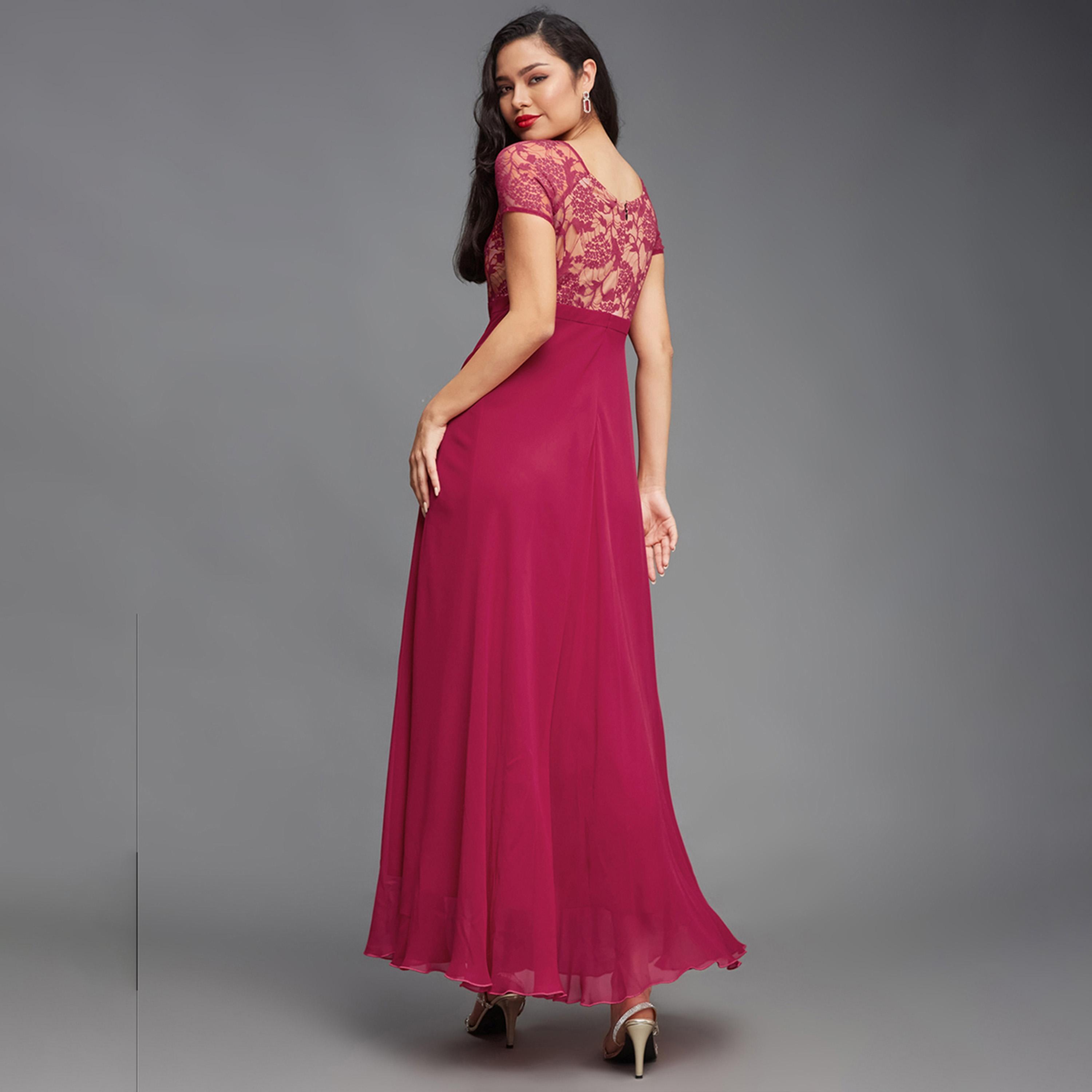 Styli Lace Insert Square Neck A-Line Maxi Dress-women-clothing-dresses-image-4