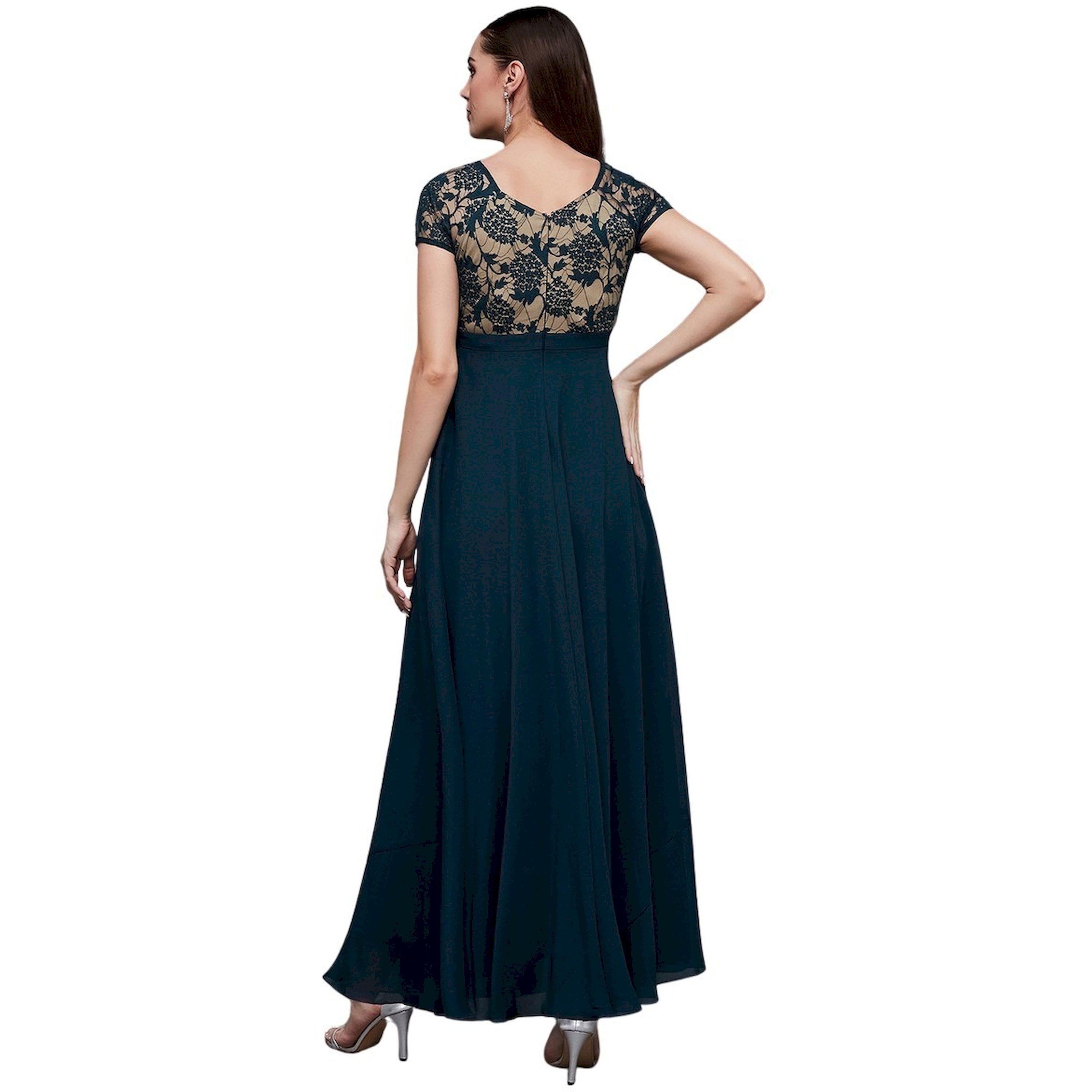 ستايلي - فستان سهرة ماكسي دانتيل بقصّة A-women-clothing-dresses-image-4