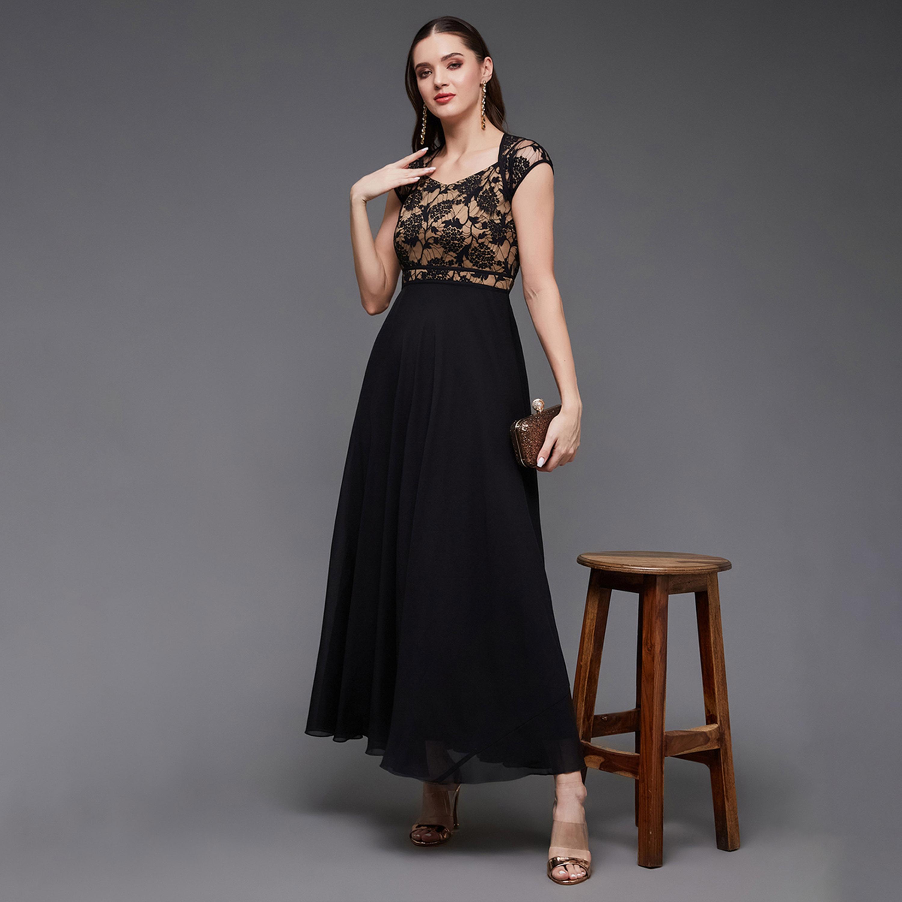 Styli Lace Insert Short Sleeve A-Line Maxi Dress-women-clothing-dresses-image-5