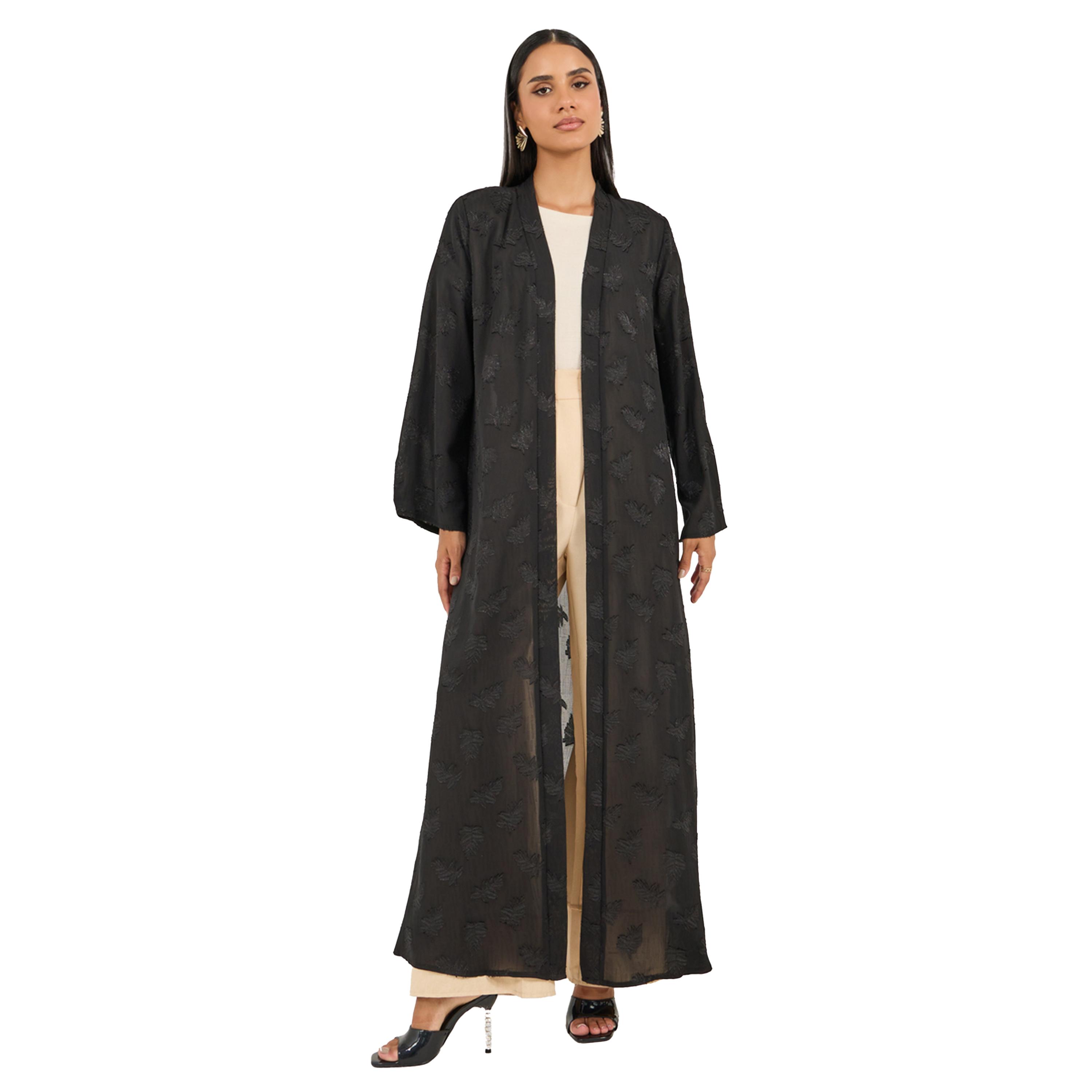 Styli Textured Regular Fit Long Sleeve Abaya-women-arabicclothing-abayas-image-2