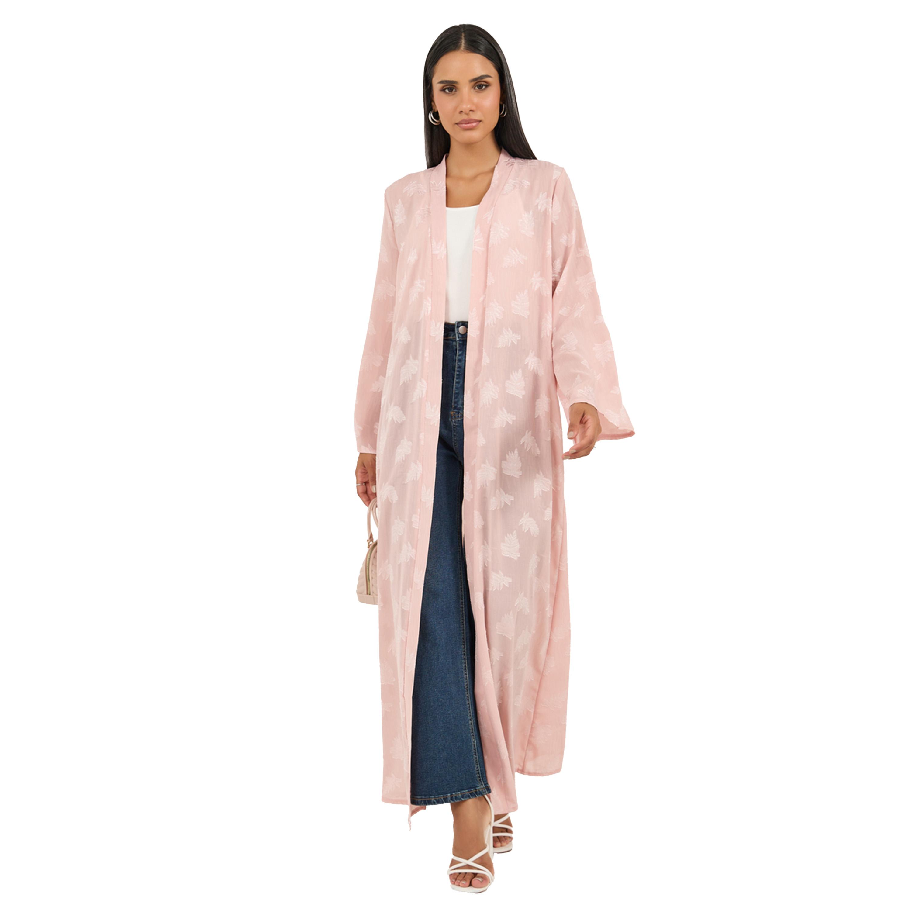Styli Textured Regular Fit Long Sleeve Abaya-women-arabicclothing-abayas-image-1