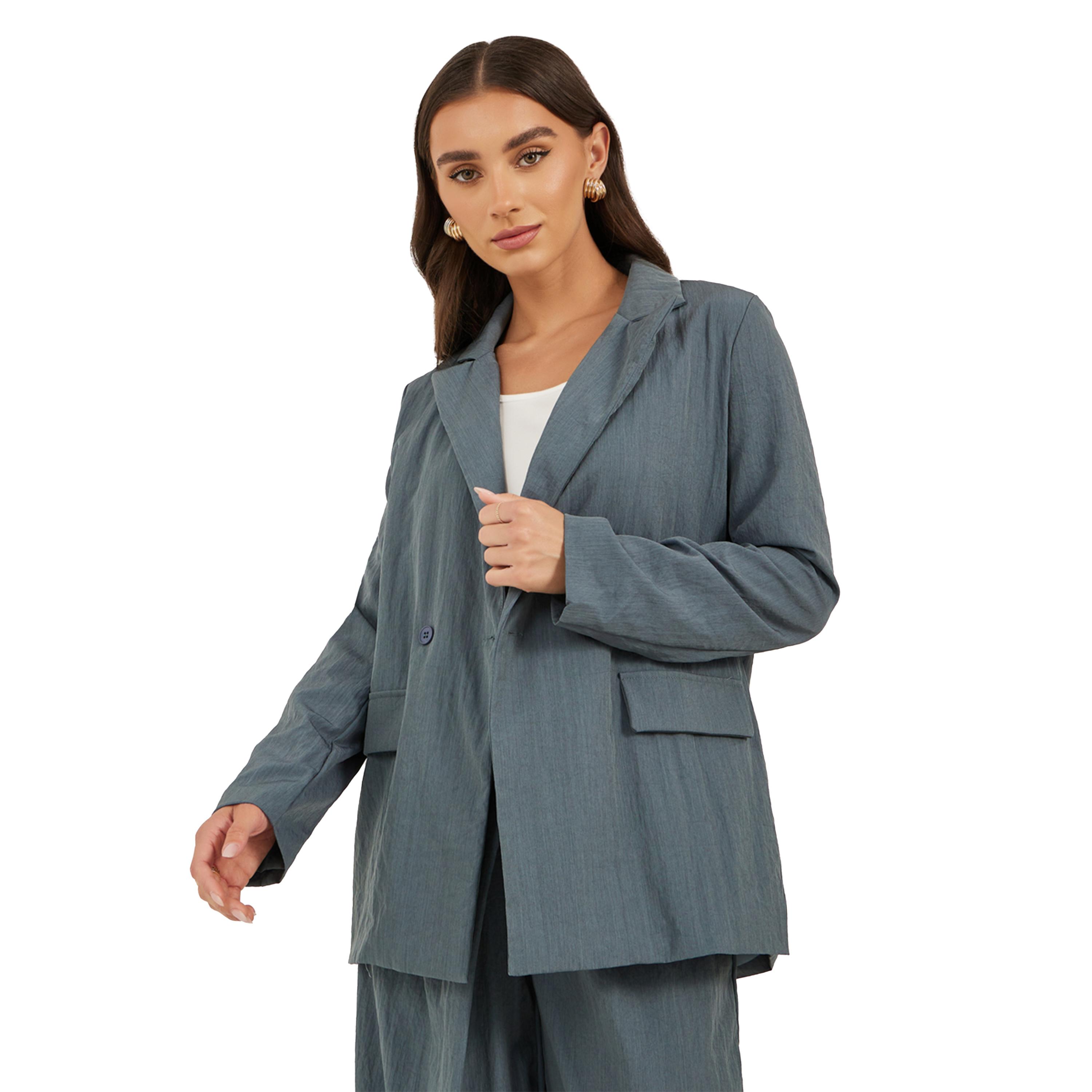 Styli Notch Label Neck Double Breasted Blazer-women-clothing-coatsandjackets-blazers-image-2