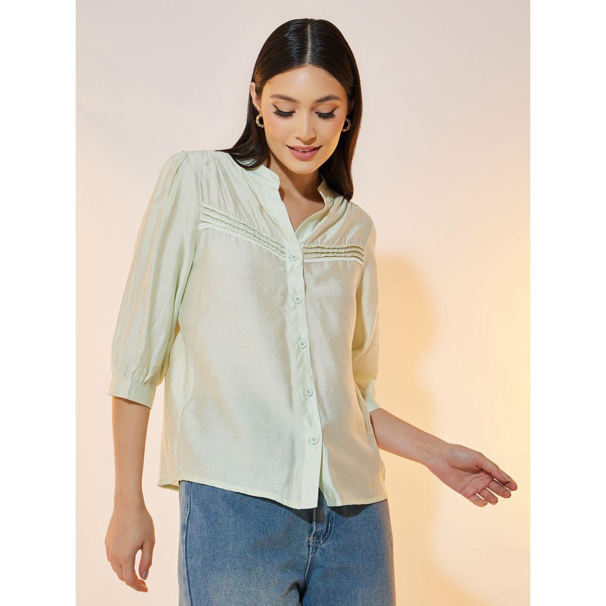 Take Two Solid Pintuck Embroidered Shirt-women-clothing-shirtsandblouses-shirts-image-1