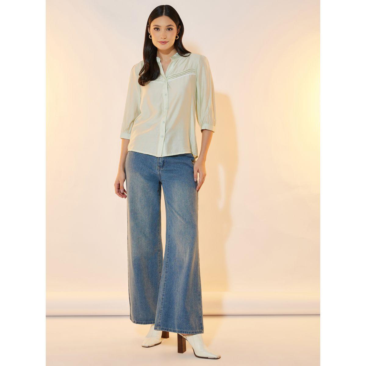 Take Two Solid Pintuck Embroidered Shirt-women-clothing-shirtsandblouses-shirts-image-2