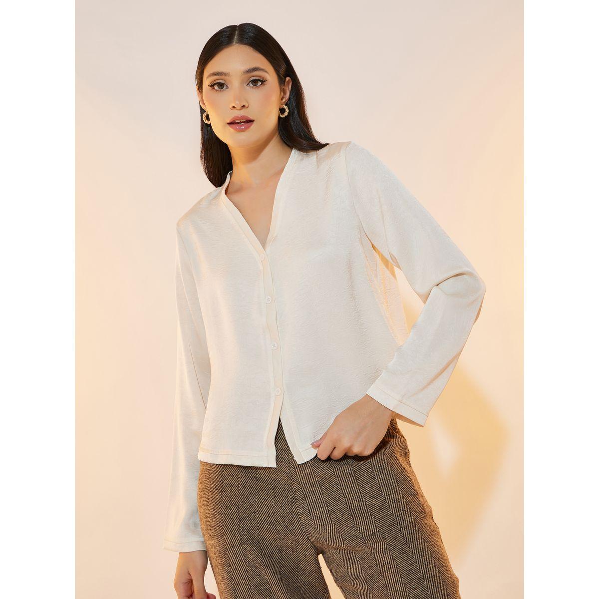 بلوزة بتفاصيل بارزة الملمس مع أكمام طويلة-women-clothing-shirtsandblouses-shirts-image-1