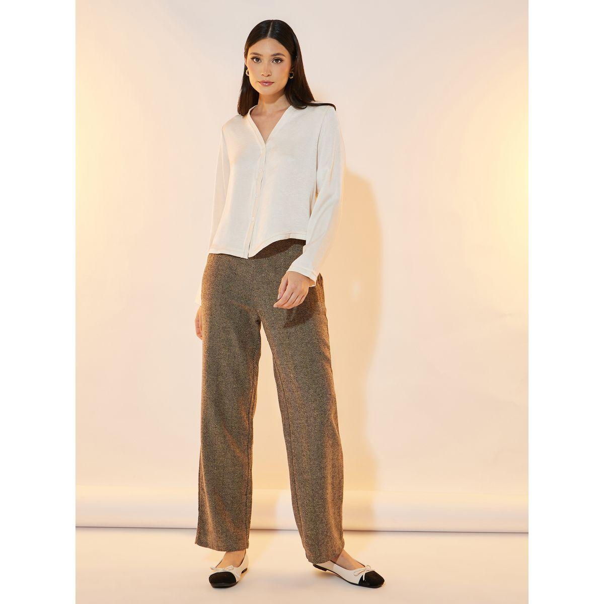 بلوزة بتفاصيل بارزة الملمس مع أكمام طويلة-women-clothing-shirtsandblouses-shirts-image-2