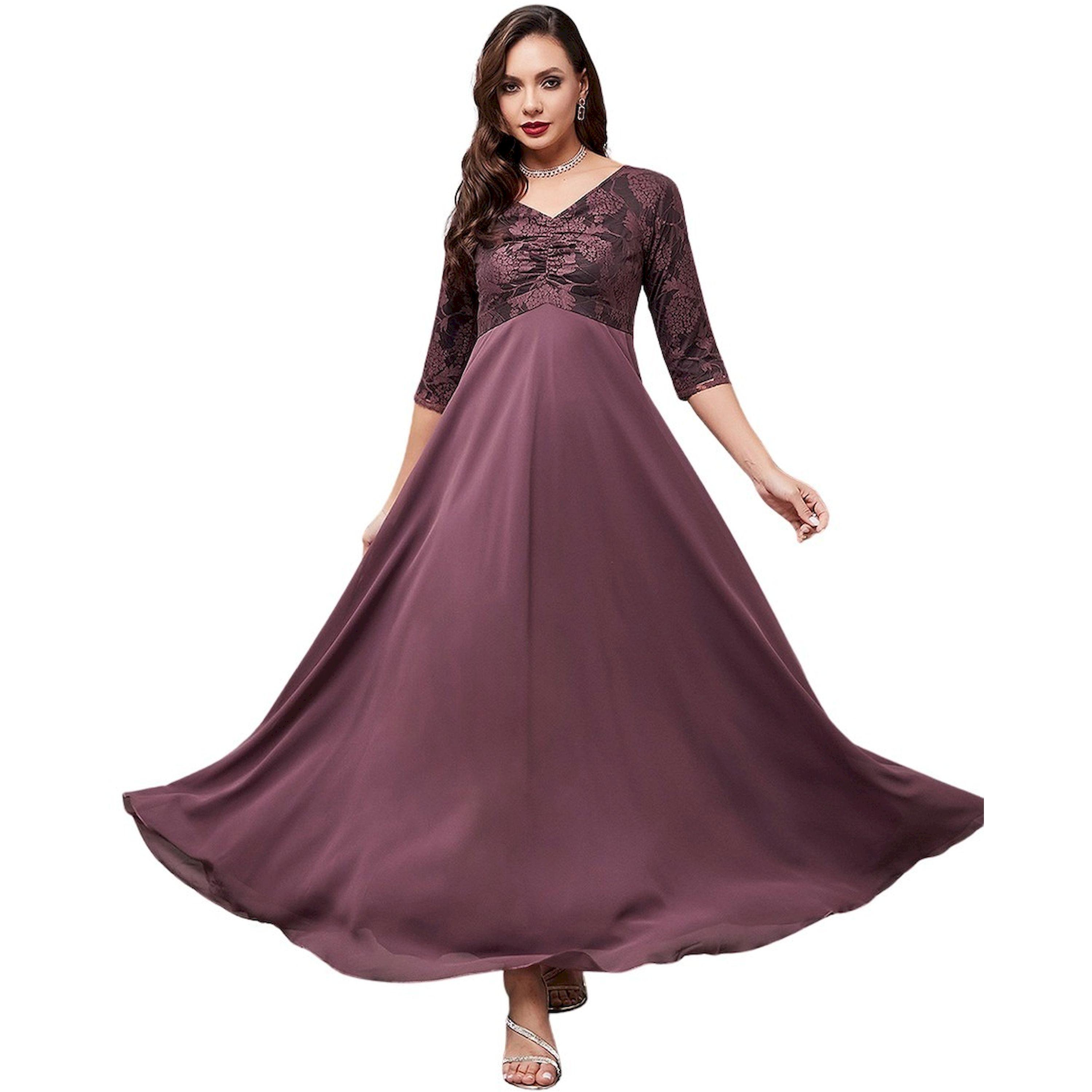 Styli Lace Overlaid Ruched A-Line Maxi Dress-women-clothing-dresses-image-1