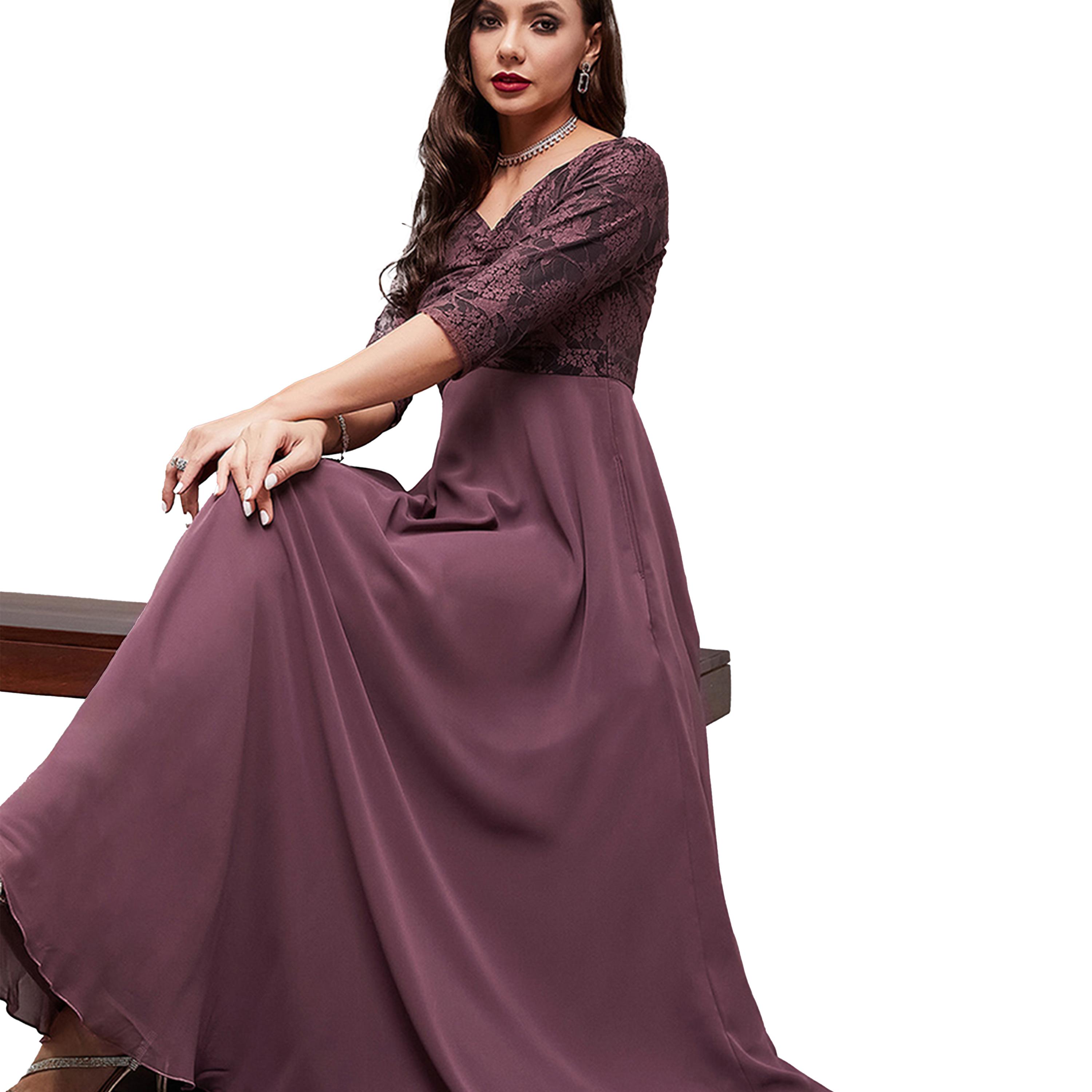Styli Lace Overlaid Ruched A-Line Maxi Dress-women-clothing-dresses-image-6