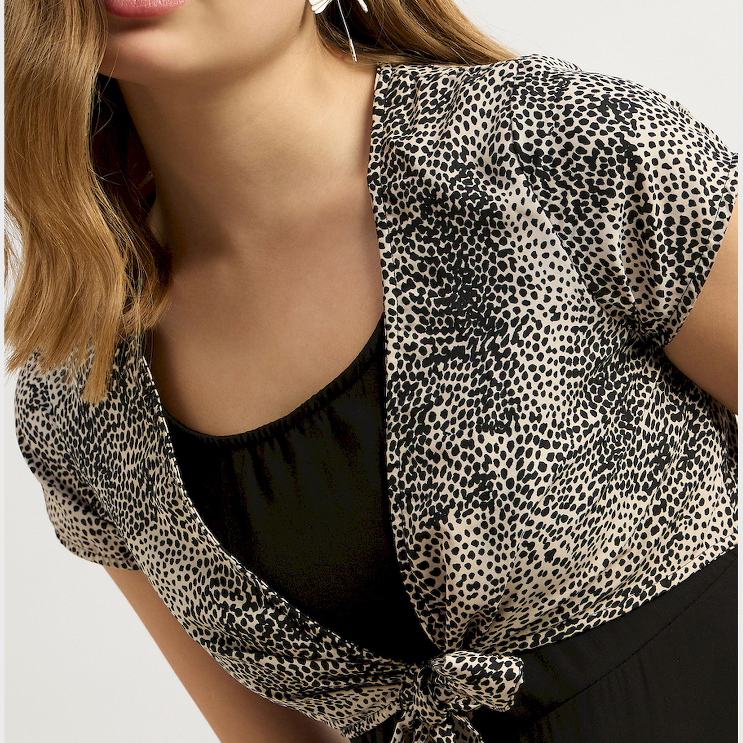 Styli Contrast Animal Print Tie-Up Detail Midi Dress-women-clothing-dresses-image-4