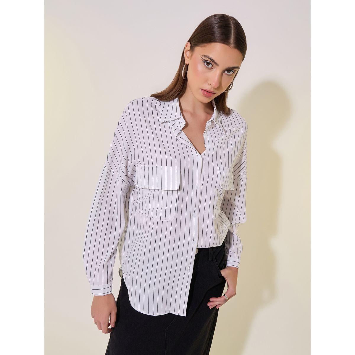 Oversized Striped Collared Shirt-women-clothing-shirtsandblouses-shirts-image-3