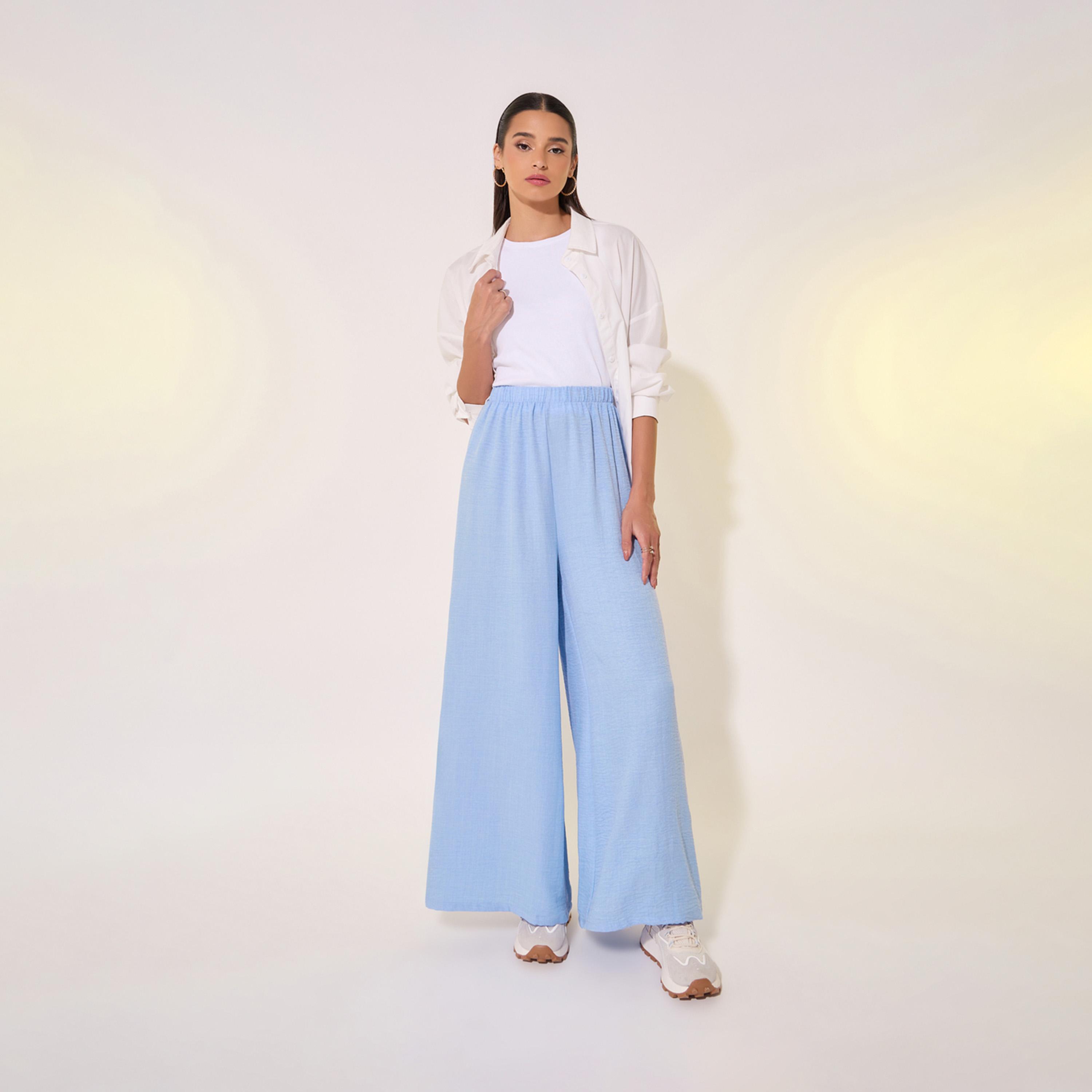 Take Two Mid Rise Elasticated Waistband Wide Leg Pants-women-clothing-bottoms-trousers-image-1