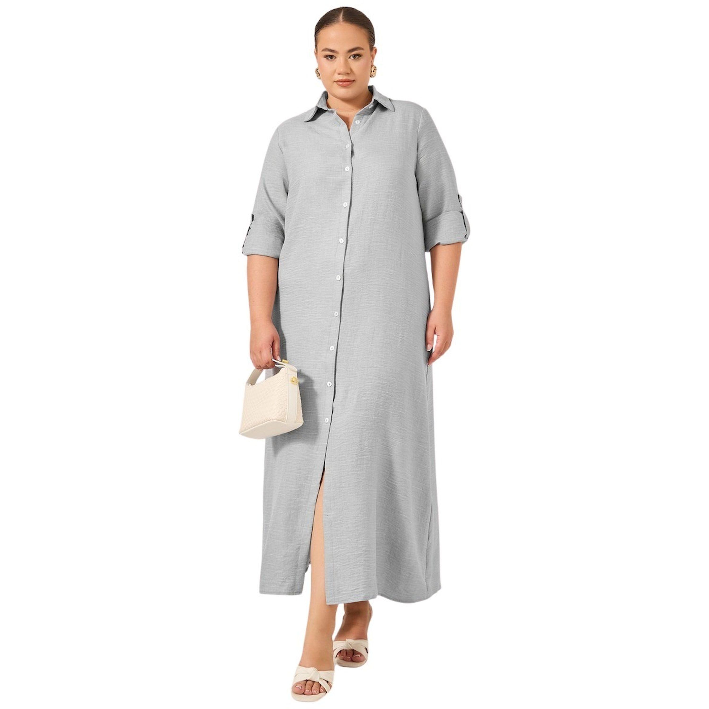 ستايلي - فستان ماكسي بأكمام مطوية ومقاس كبير-women-clothing-dresses-image-1