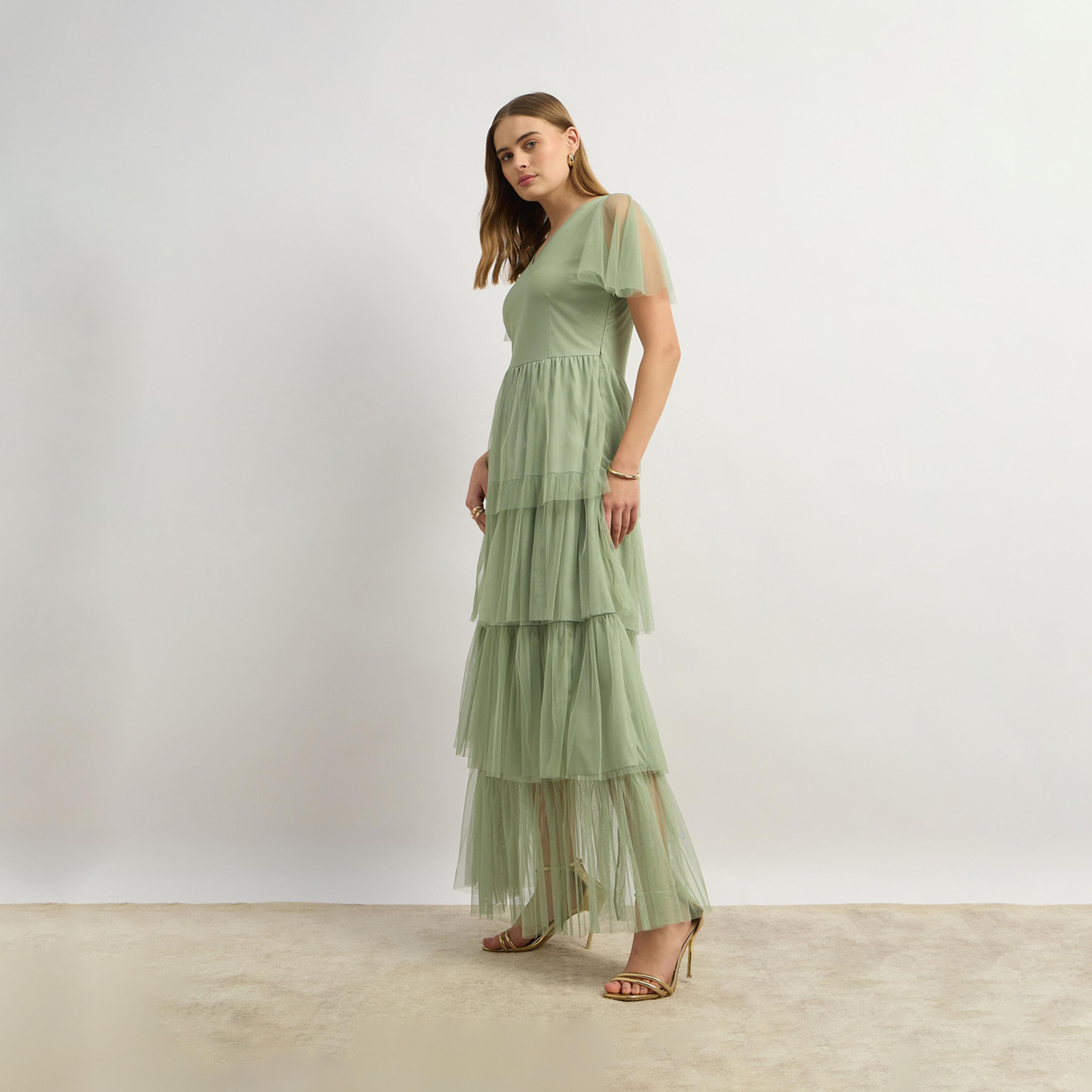Styli Sip Sip Hooray Square Neck A-Line Dress With Chain Trim-women-clothing-dresses-image-3