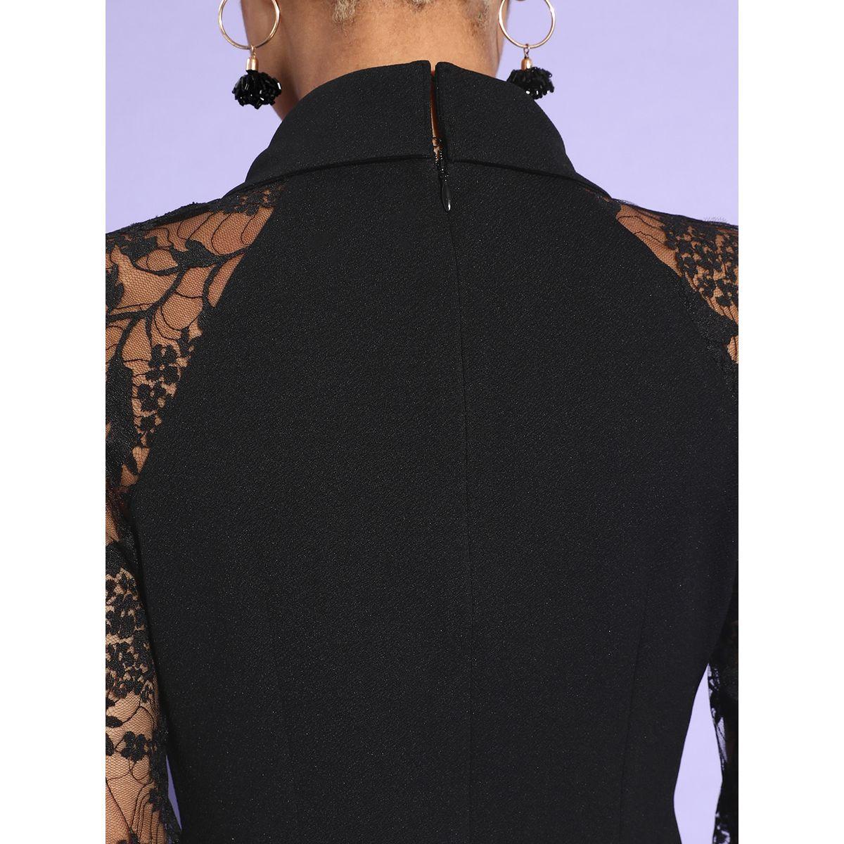 Styli Black Lace Blazer Knee Length Dress-women-clothing-dresses-image-5