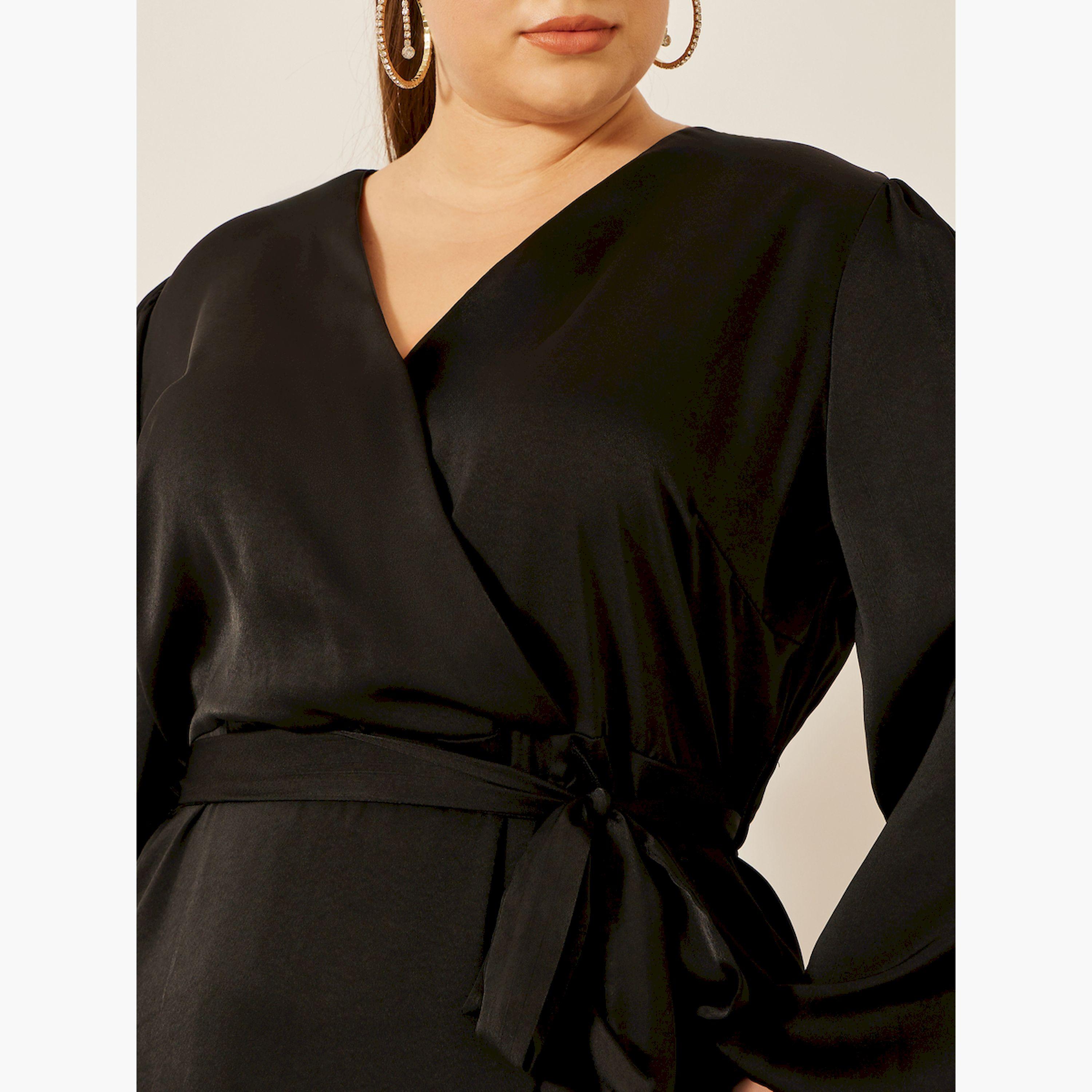 Styli Plus Size Balloon Sleeve Wrap Midi Dress-women-clothing-dresses-image-4