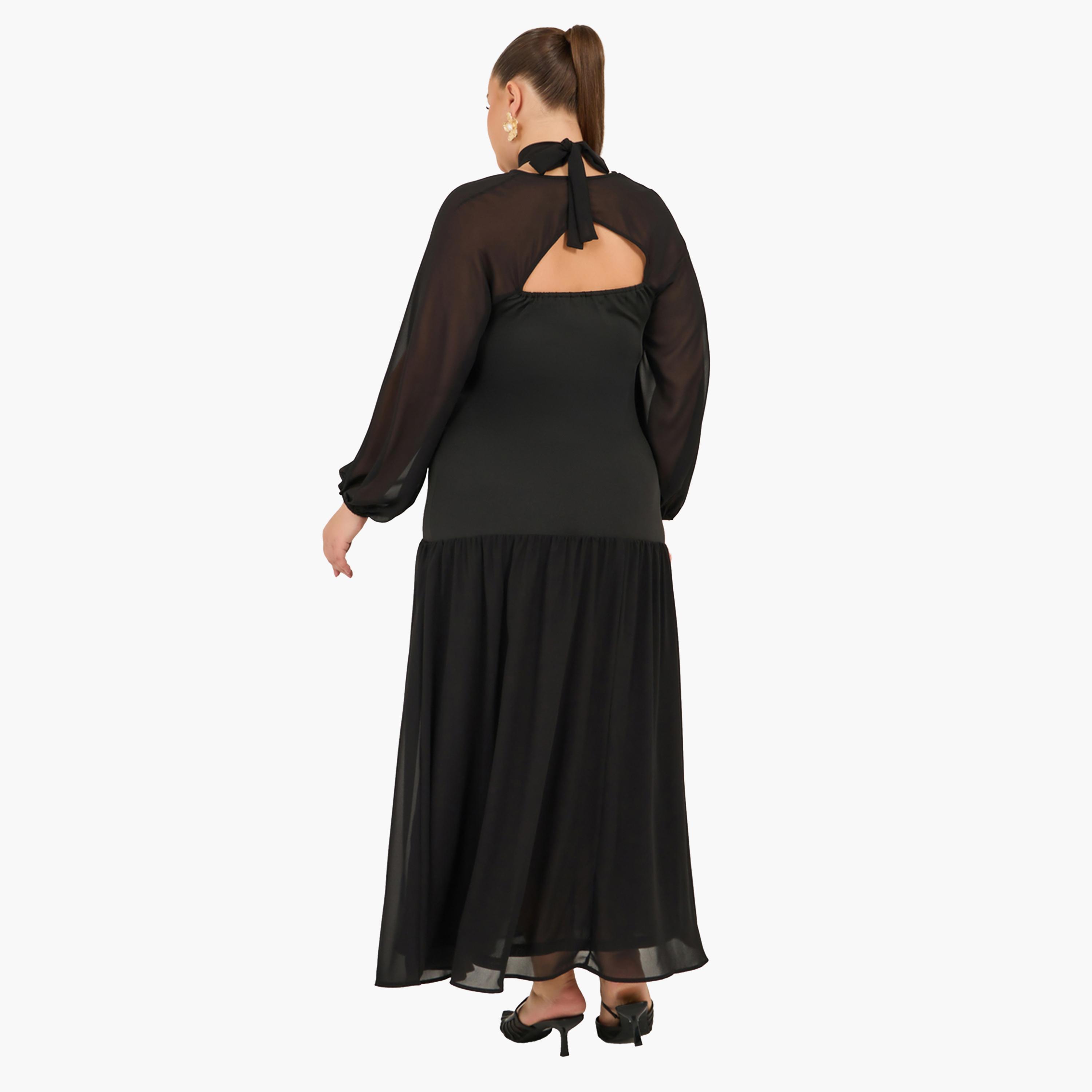 Styli Plus Size Long Sleeves A-Line Maxi Dress-women-clothing-dresses-image-6