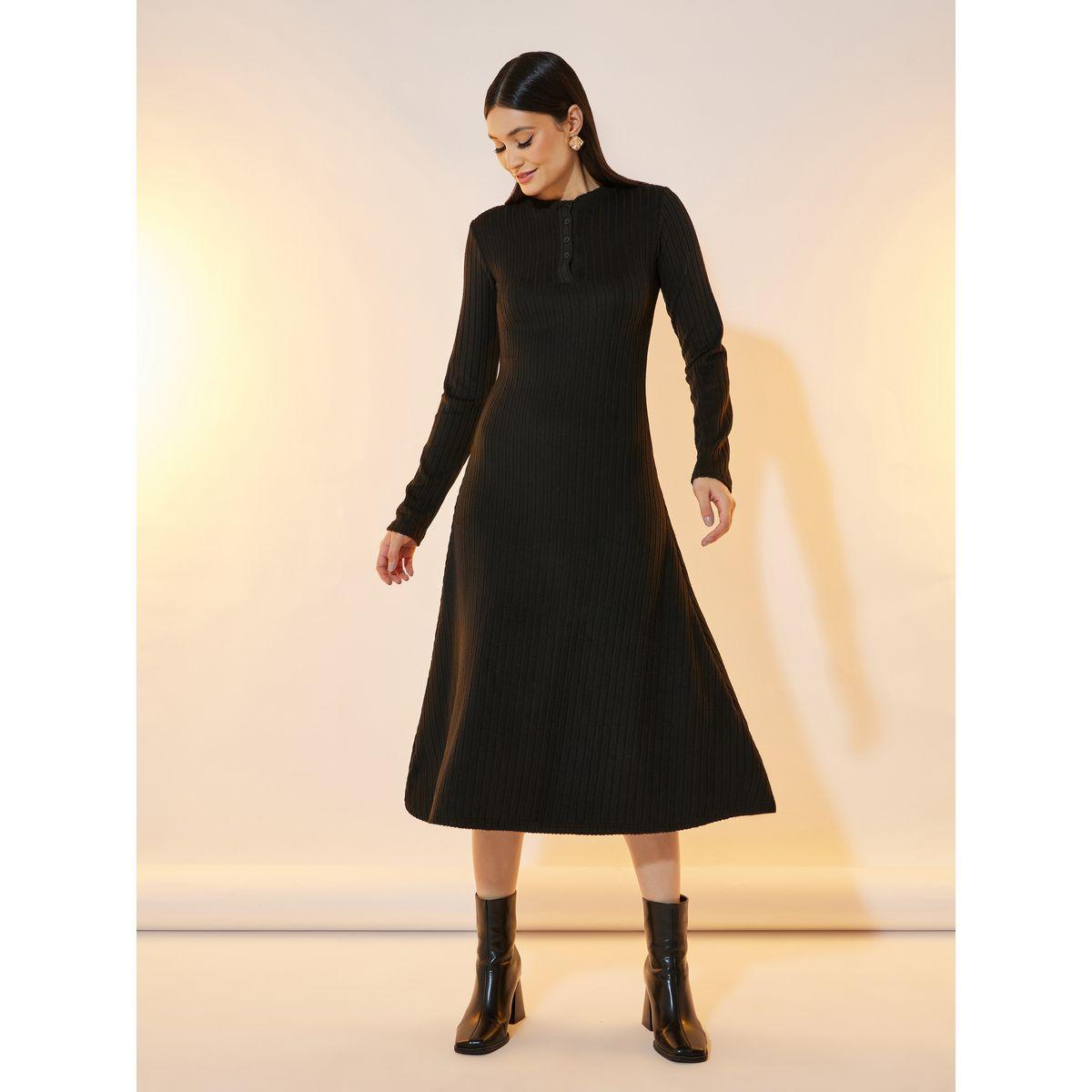Take Two Textured Stripe Long Sleeve Midi Dress-women-clothing-dresses-image-1