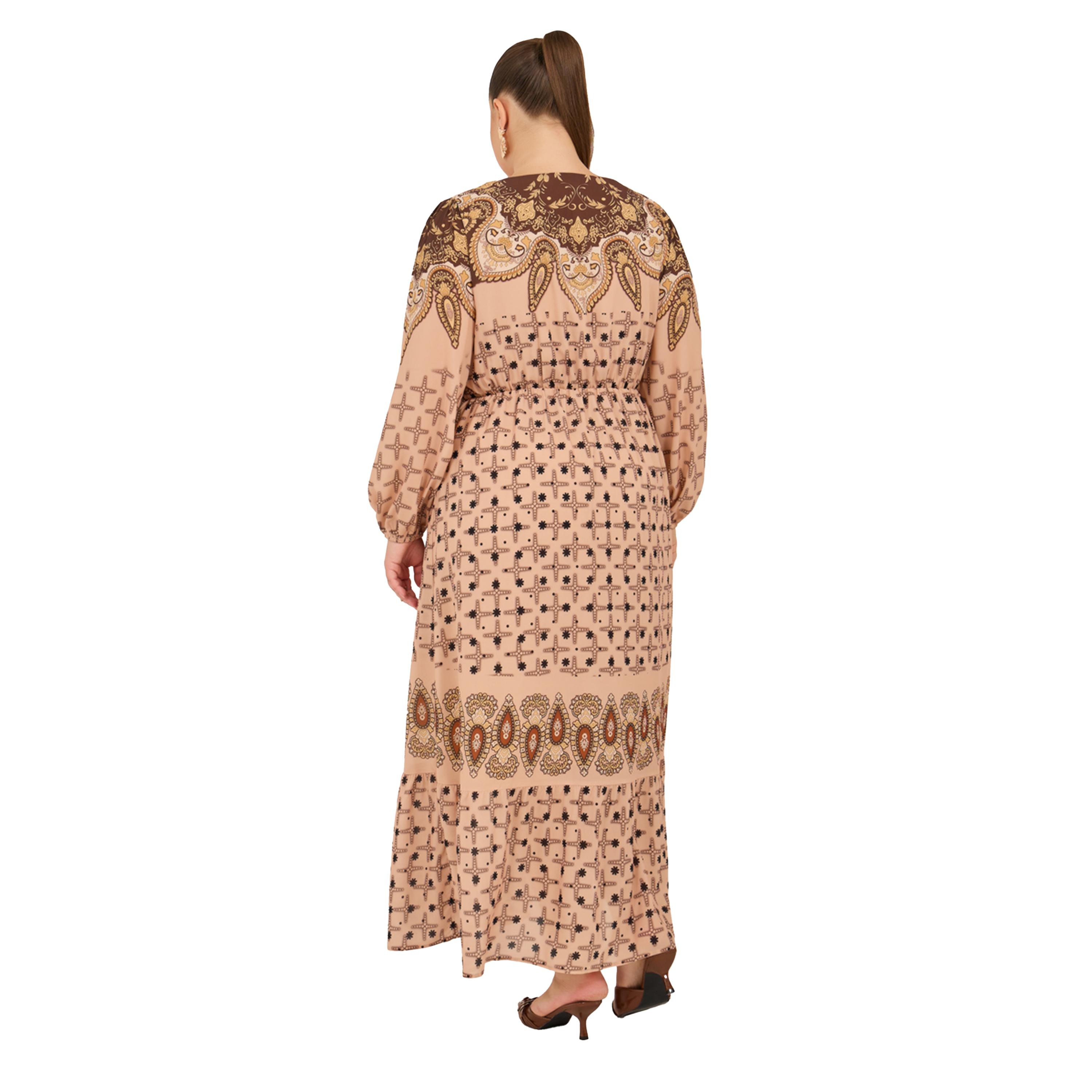 ستايلي - فستان ماكسي بأكمام طويلة وطبعة A-women-clothing-dresses-image-6