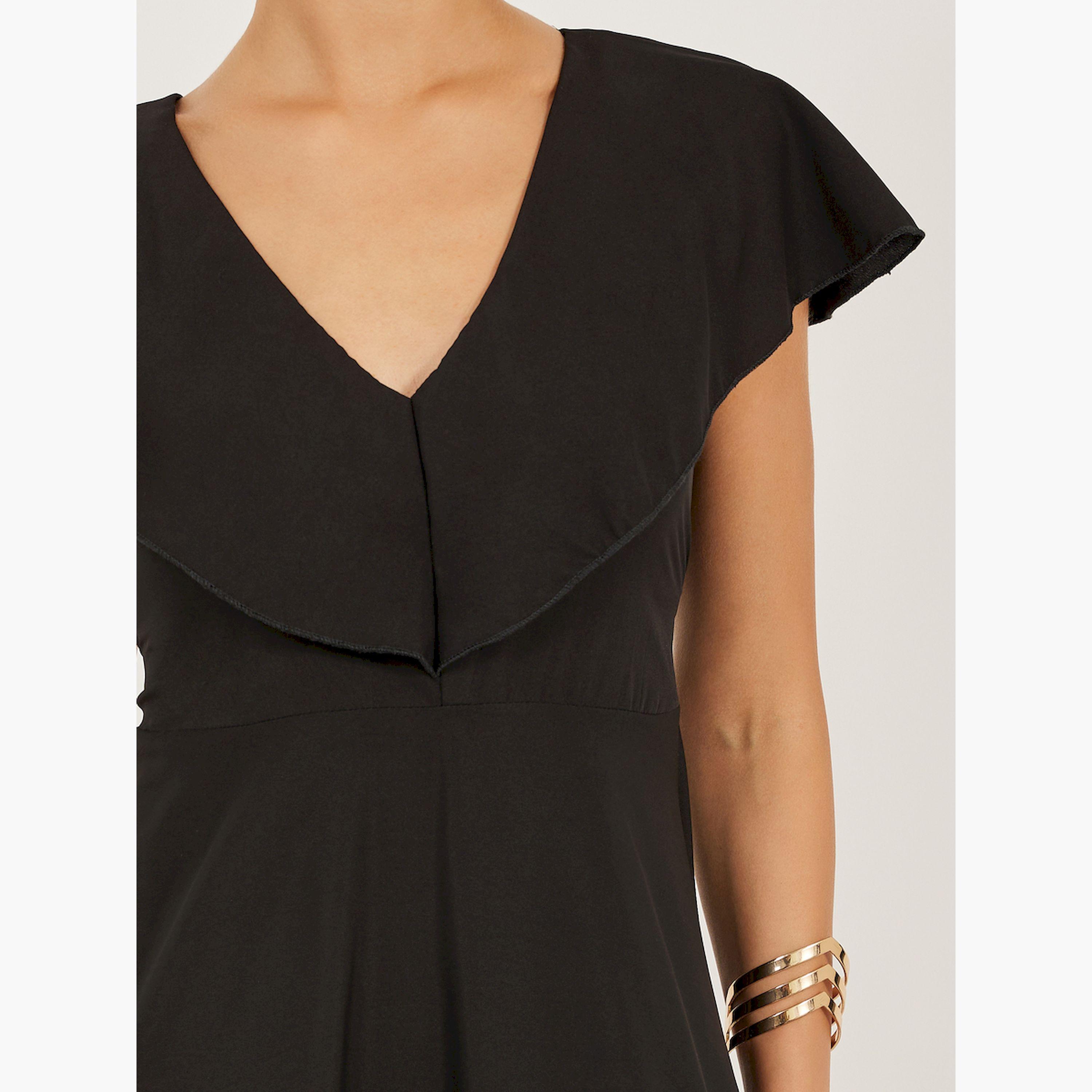 ستايلي -  فستان ماكسي سادة برقبة V-women-clothing-dresses-image-5