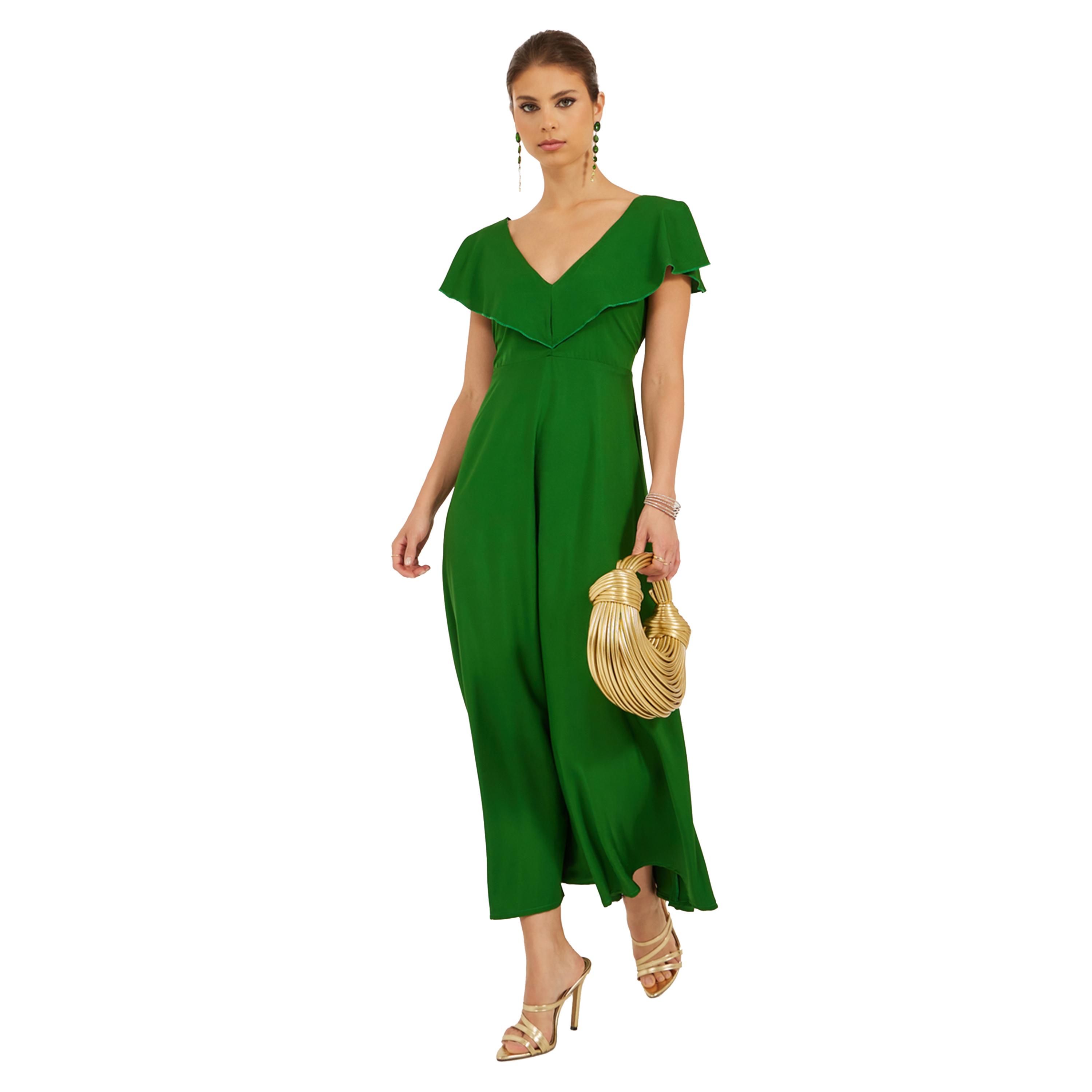 Styli Solid V-Neck A-Line Maxi Dress-women-clothing-dresses-image-1