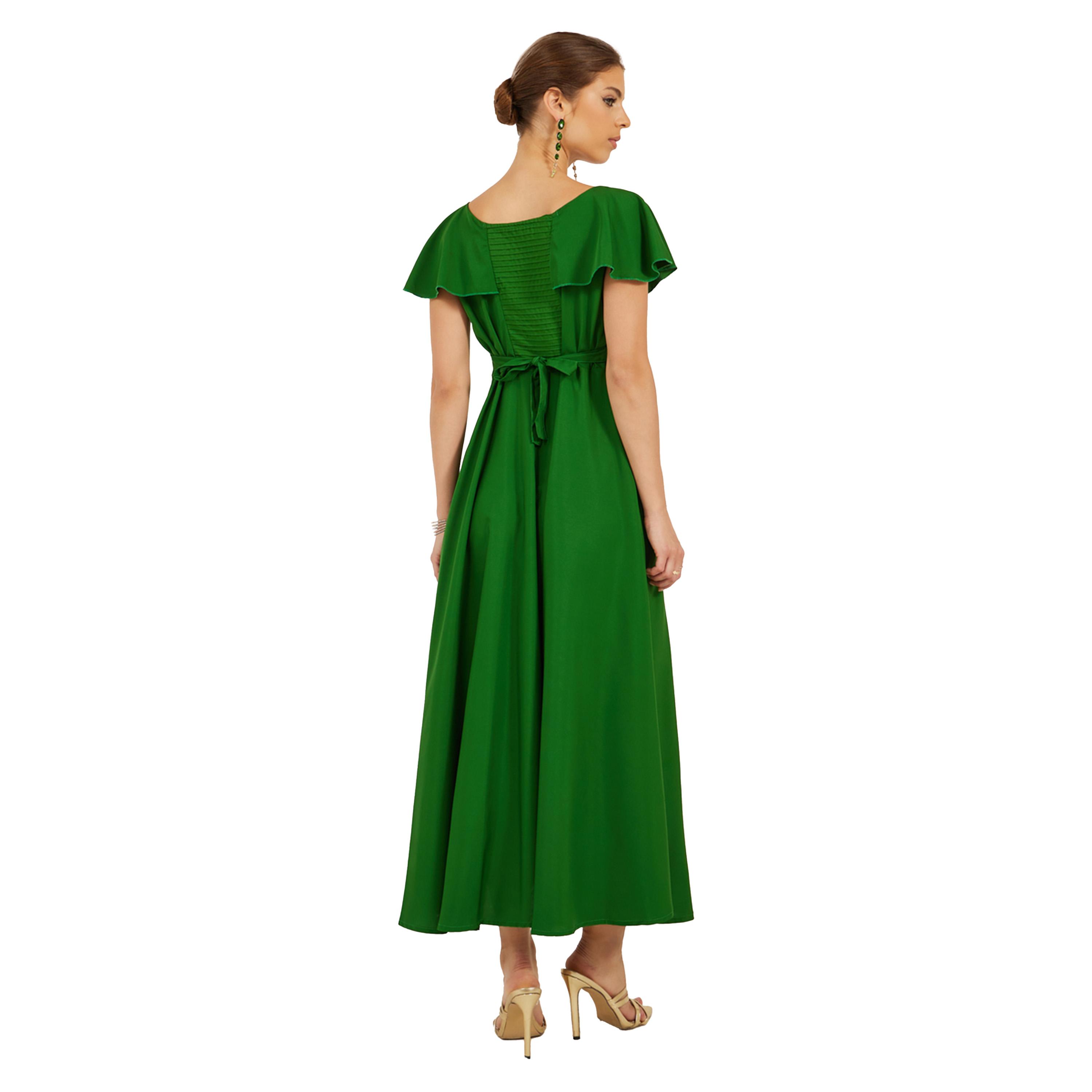 Styli Solid V-Neck A-Line Maxi Dress-women-clothing-dresses-image-5