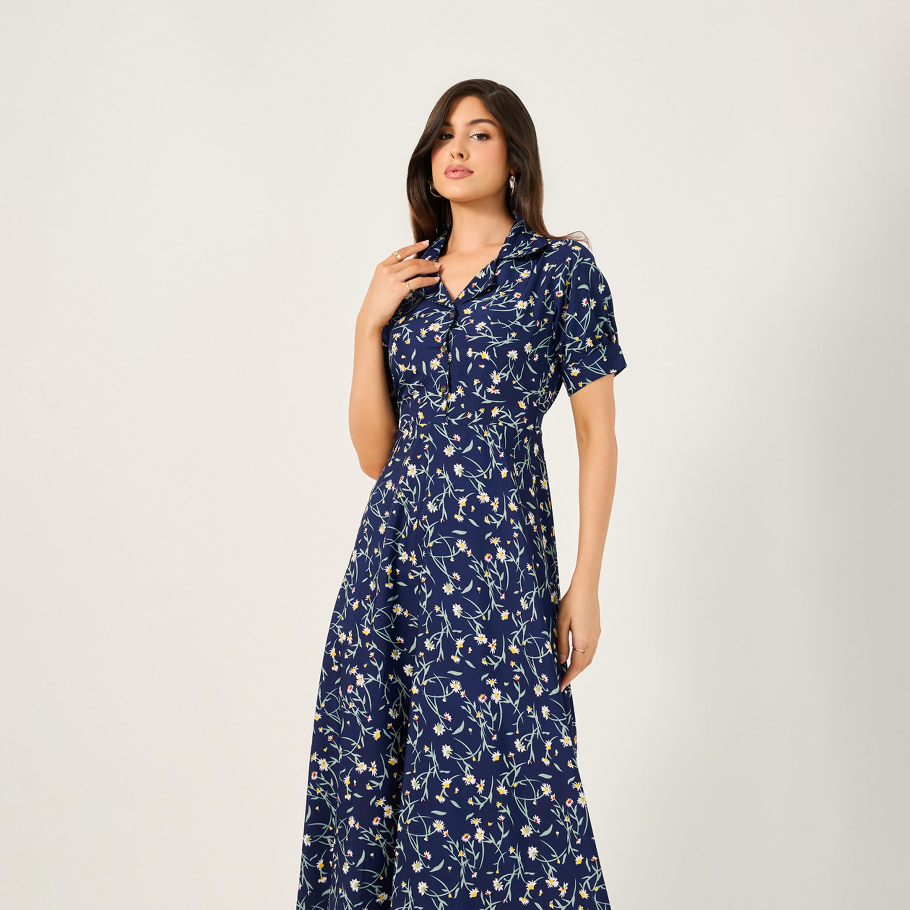Styli All-Over Floral Printed A-Line Maxi Dress-women-clothing-dresses-image-2
