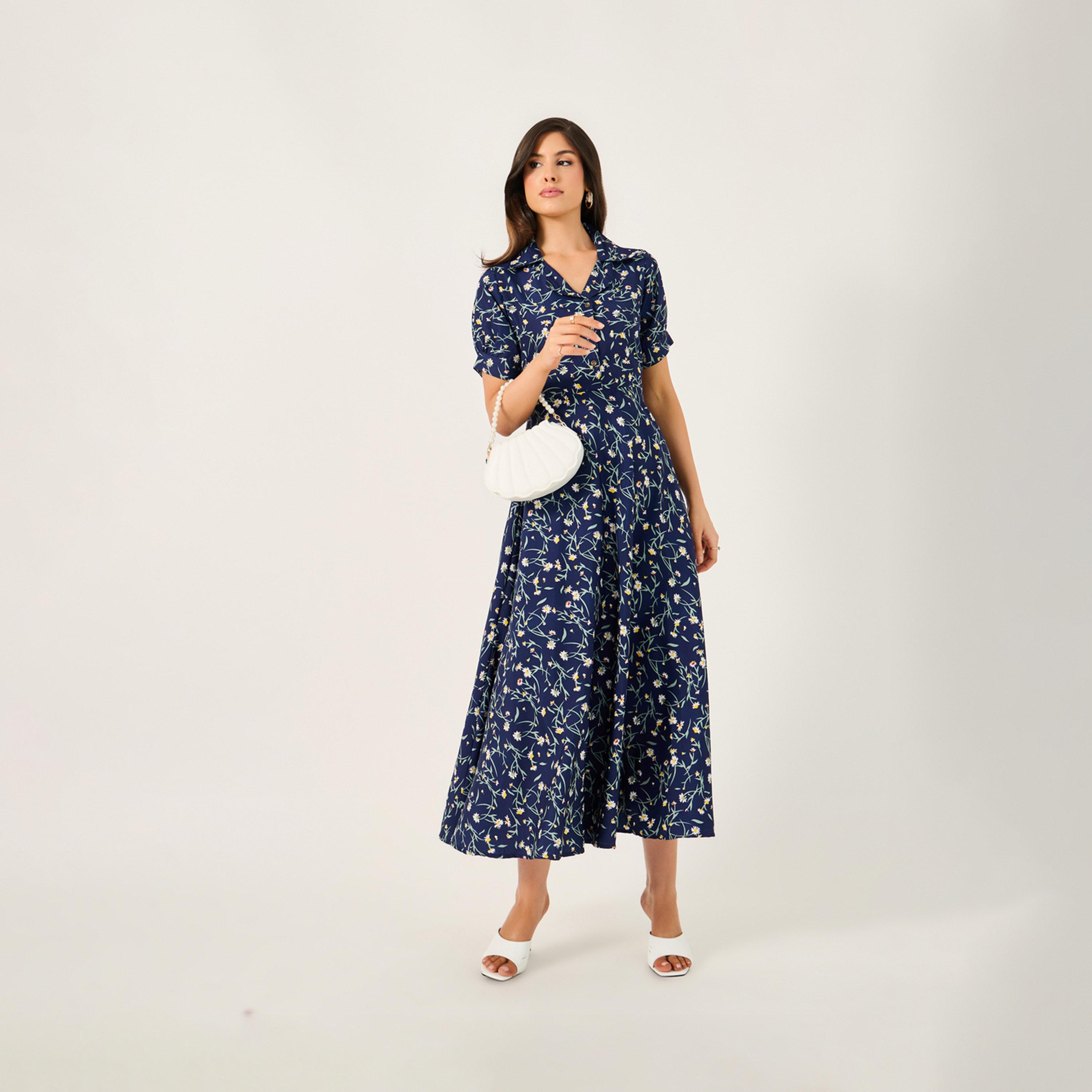 Styli All-Over Floral Printed A-Line Maxi Dress-women-clothing-dresses-image-3