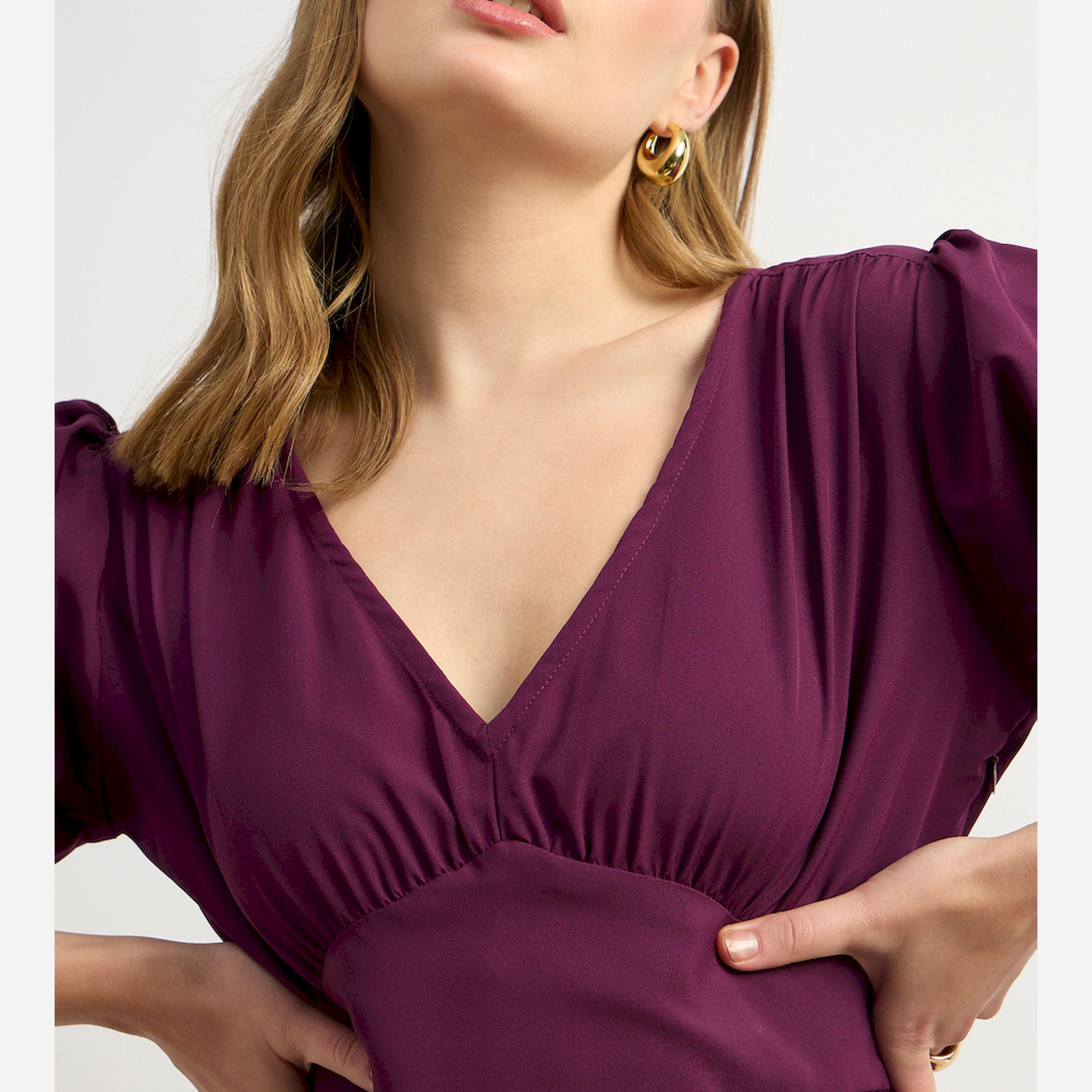 ستايلي - يو آند اف - فستان ماكسي من الكريب - بنفسجي-women-clothing-dresses-image-4
