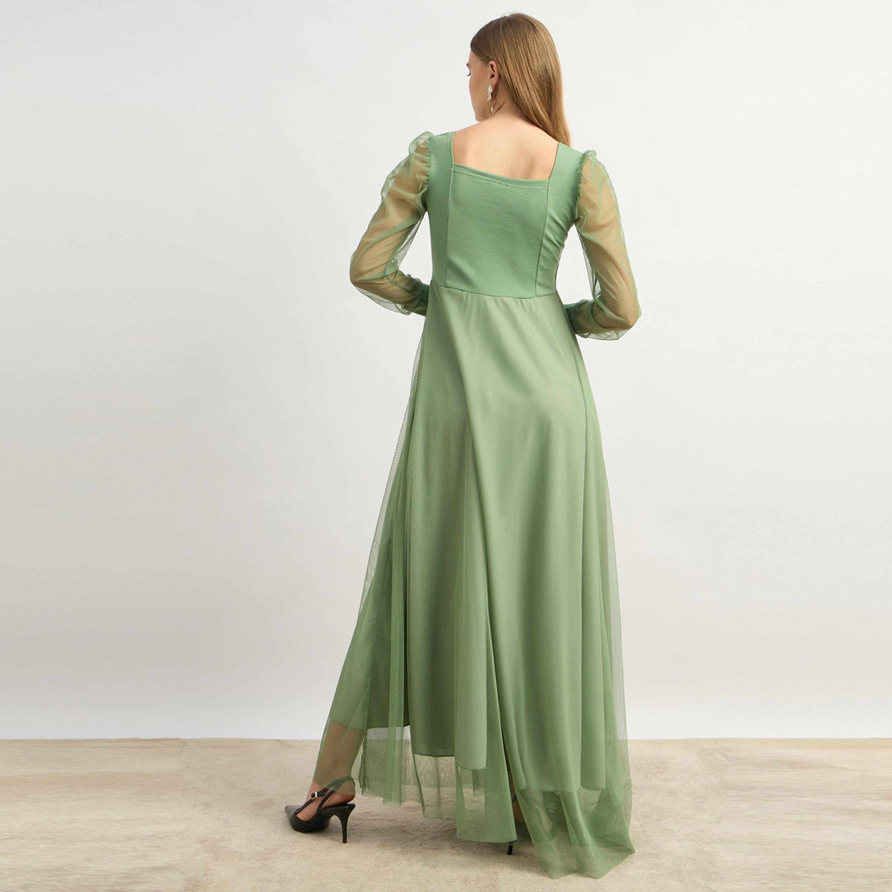 Styli U And F Green Net Maxi Dress-women-clothing-dresses-image-5
