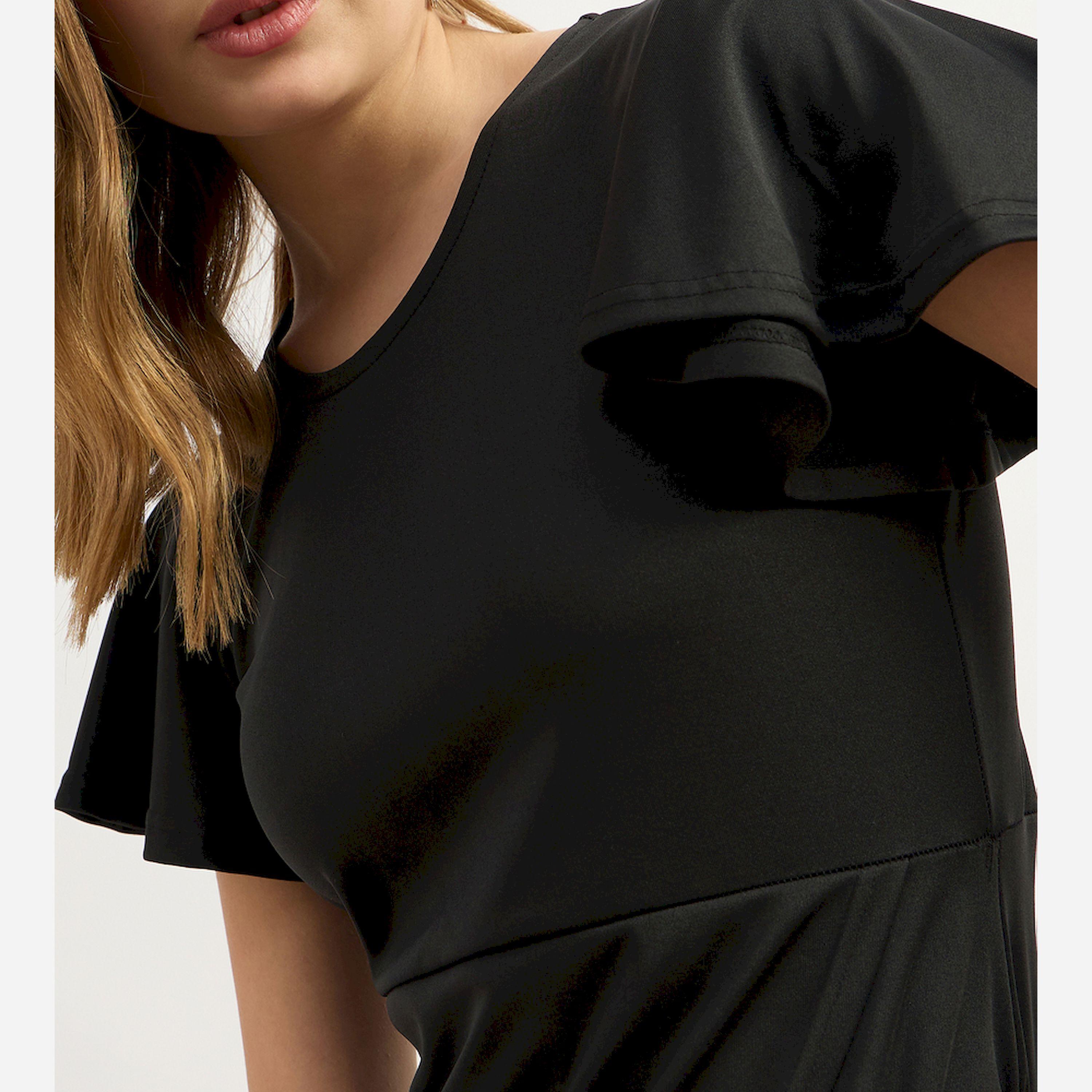 Styli U And F Women Stylish Black Solid Flutter Sleeves Dress-women-clothing-dresses-image-4