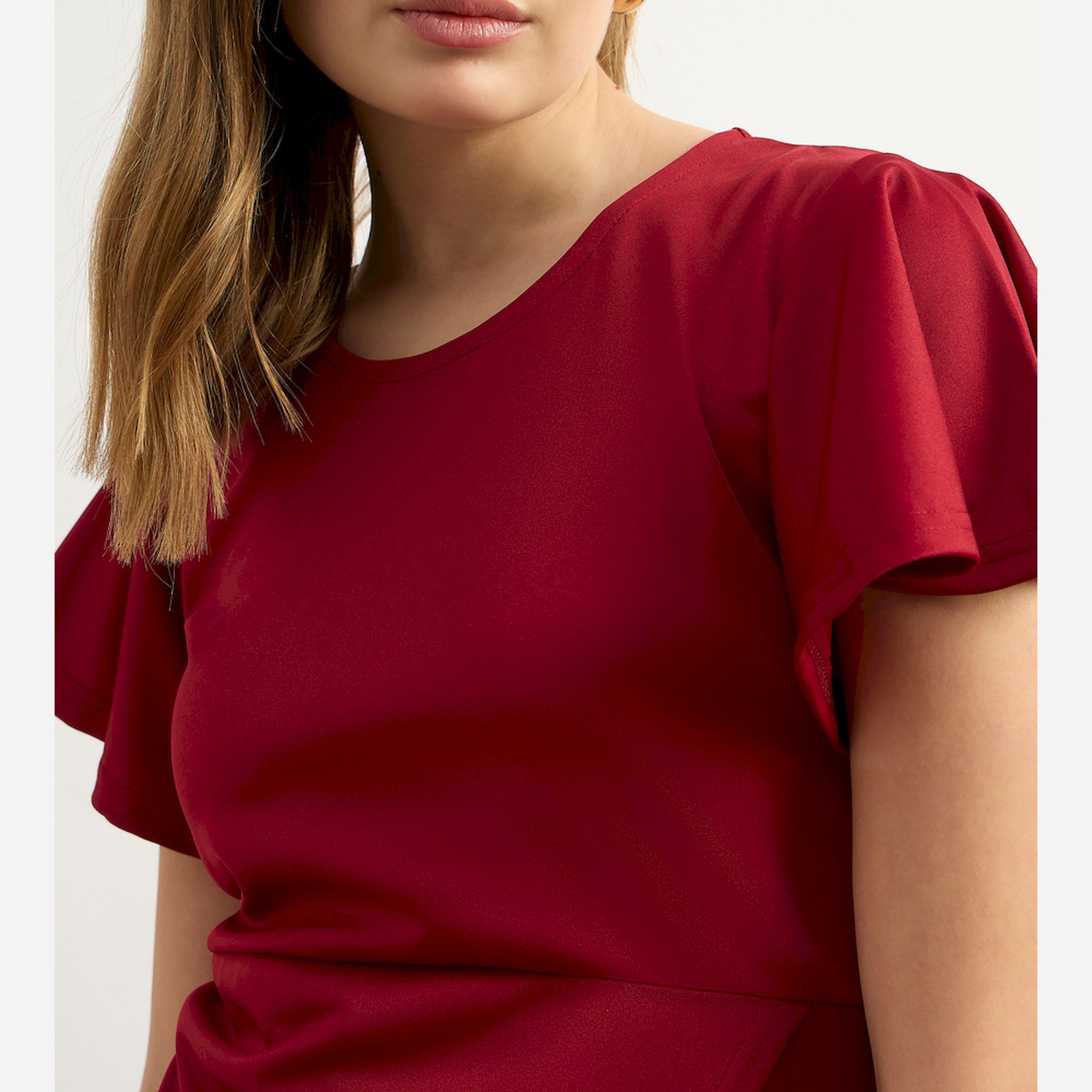 Styli U And F Women Stylish Black Solid Flutter Sleeves Dress-women-clothing-dresses-image-4