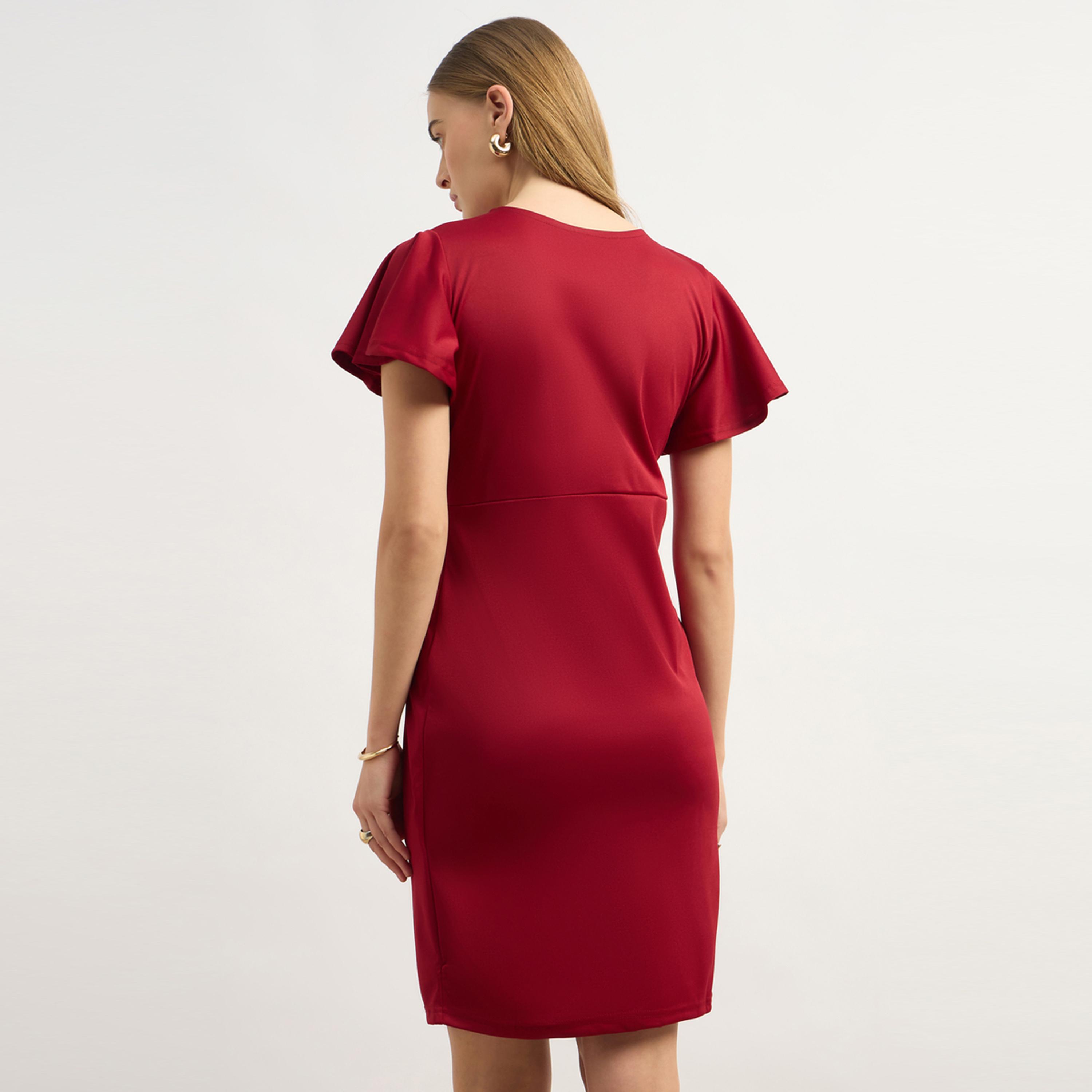 ستايلي - يو آند اف - فستان نسائي أنيق أسود بأكمام واسعة-women-clothing-dresses-image-5