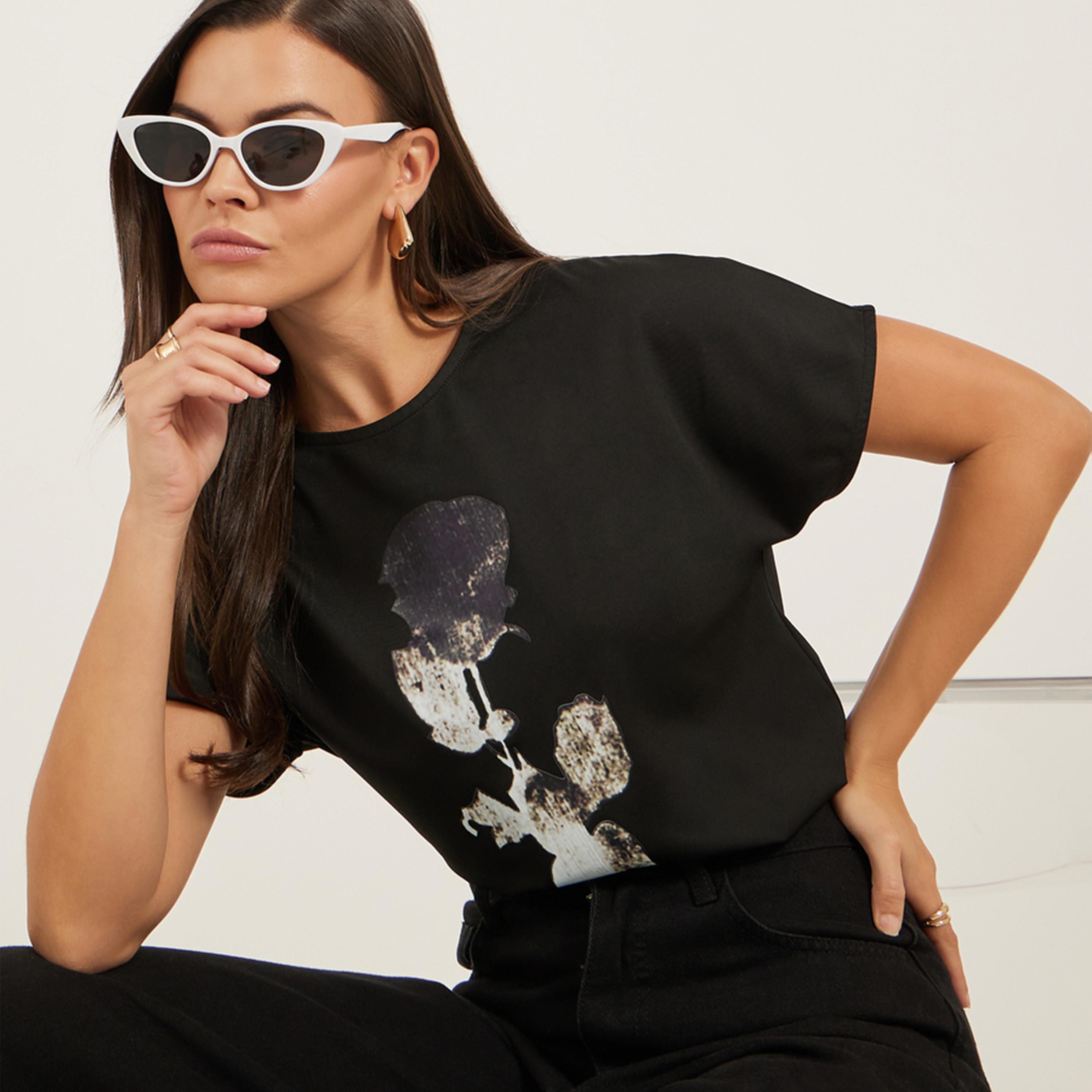 Styli Graphic Print Round Neck Regular Fit T-Shirt-women-clothing-tshirts-image-2