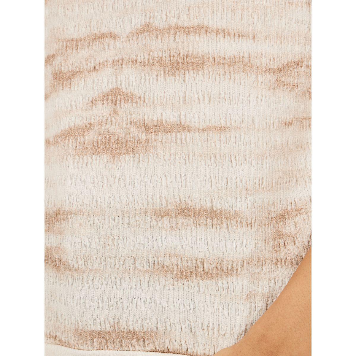 Styli Textured Notch Neck Regular Fit T-Shirt-women-clothing-tshirts-image-4