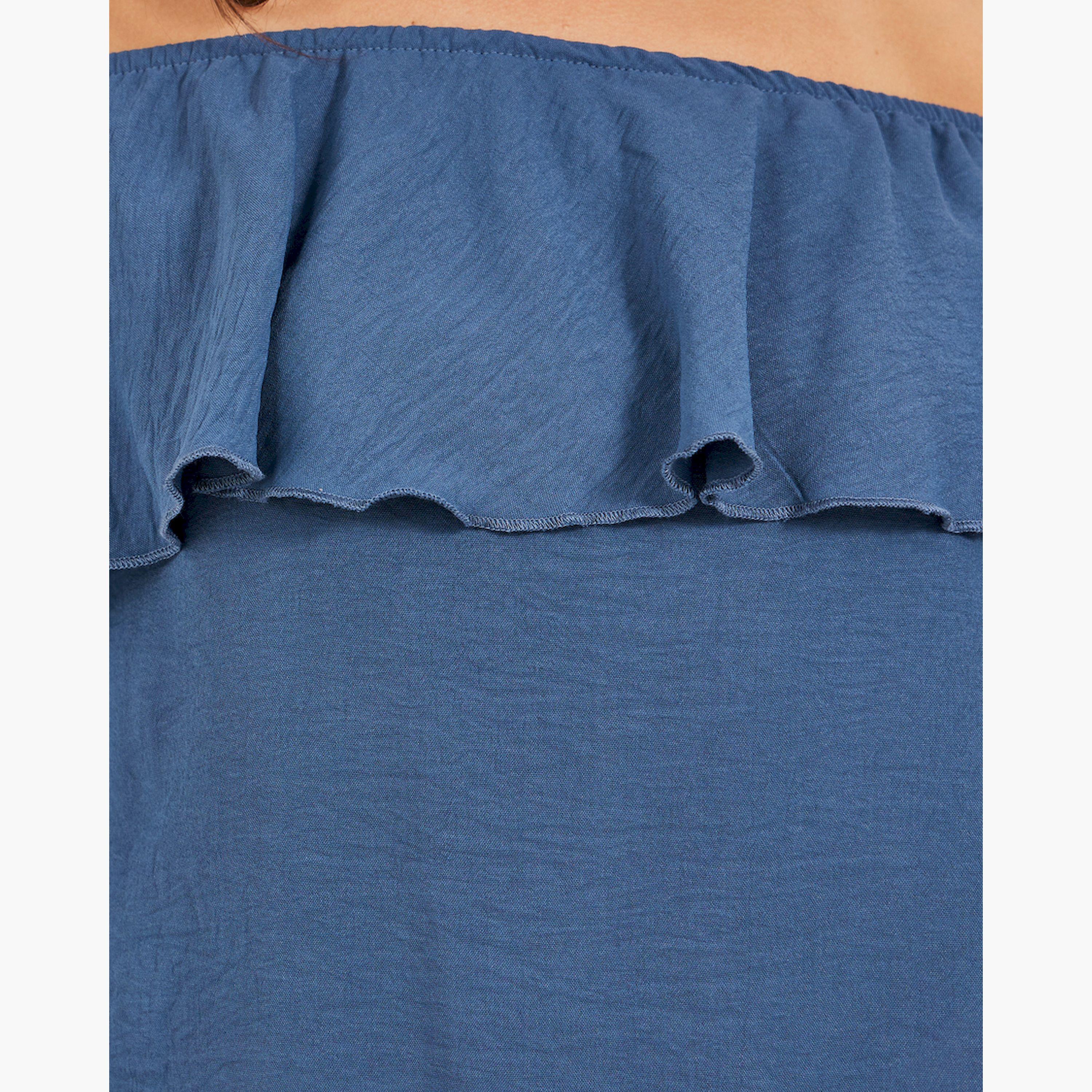 Styli Solid Ruffled Trim Off Shoulder Neck Blouse-women-clothing-shirtsandblouses-blouses-image-3
