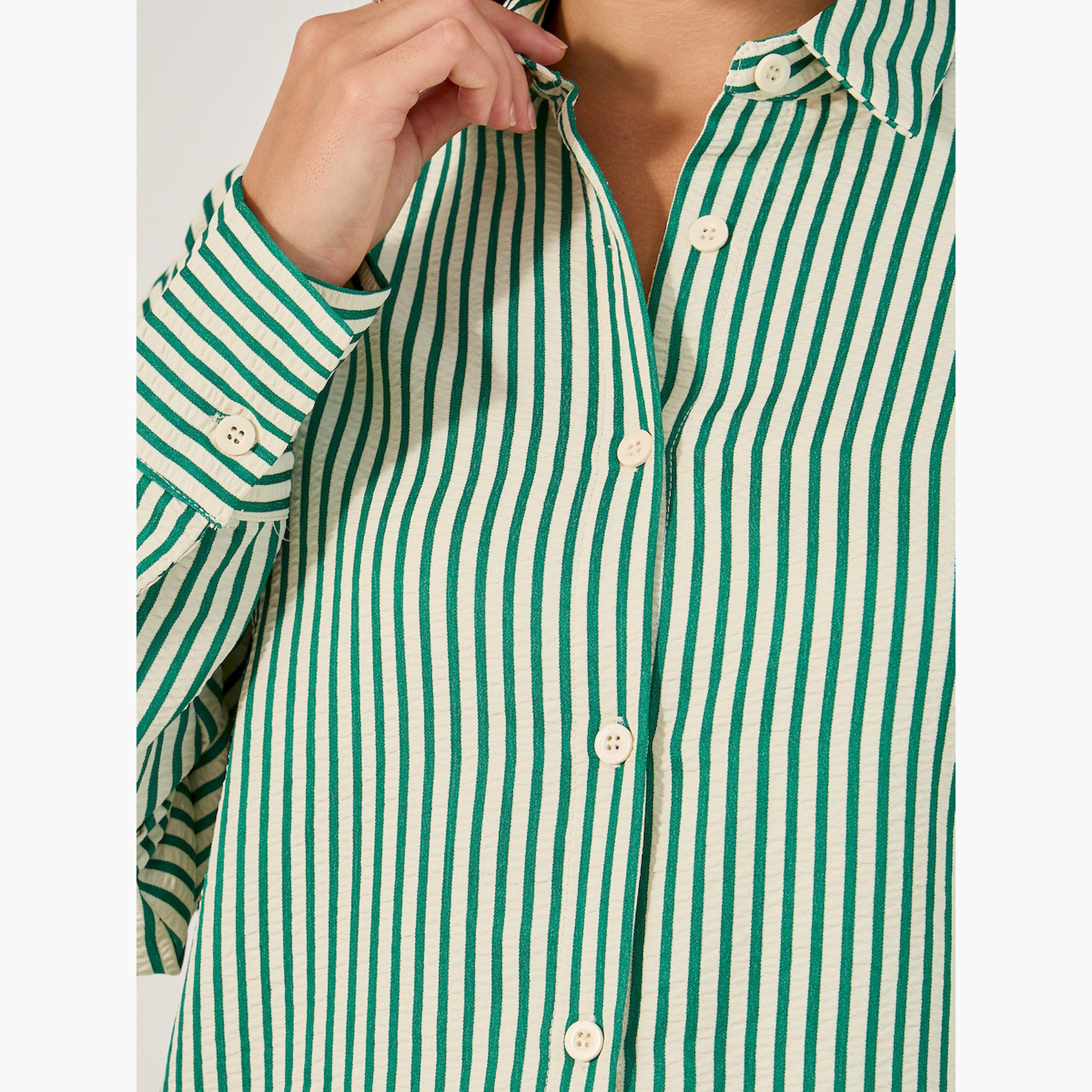 Styli Striped Button-Down Long Sleeve Shirt-women-clothing-shirtsandblouses-shirts-image-4